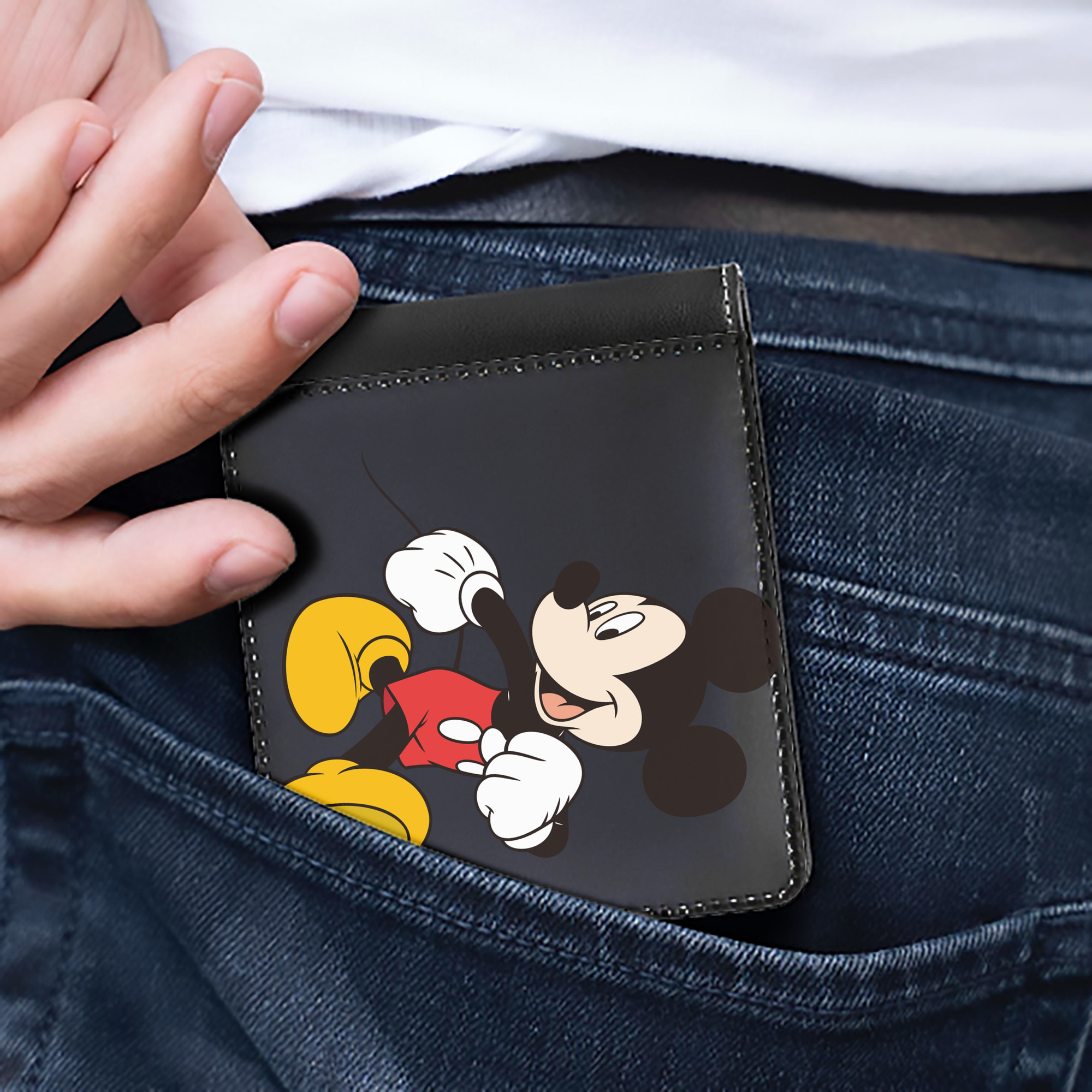 （画像用） ミッキーマウス Mickey Mouse 二つ折り革財布