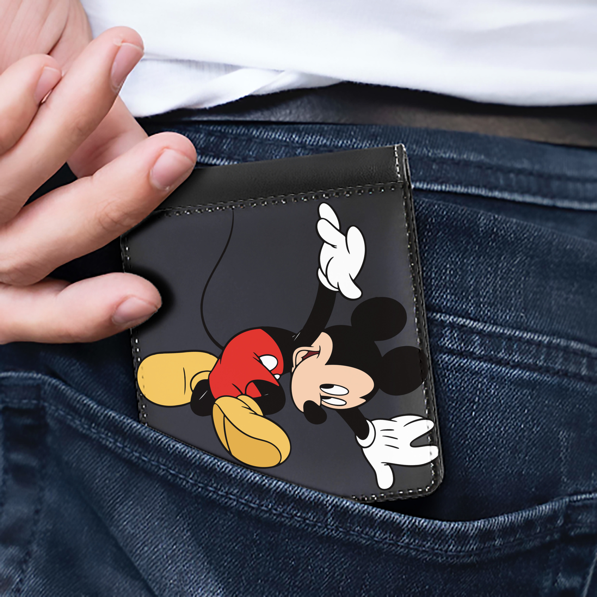 （画像用） ミッキーマウス Mickey Mouse 二つ折り革財布