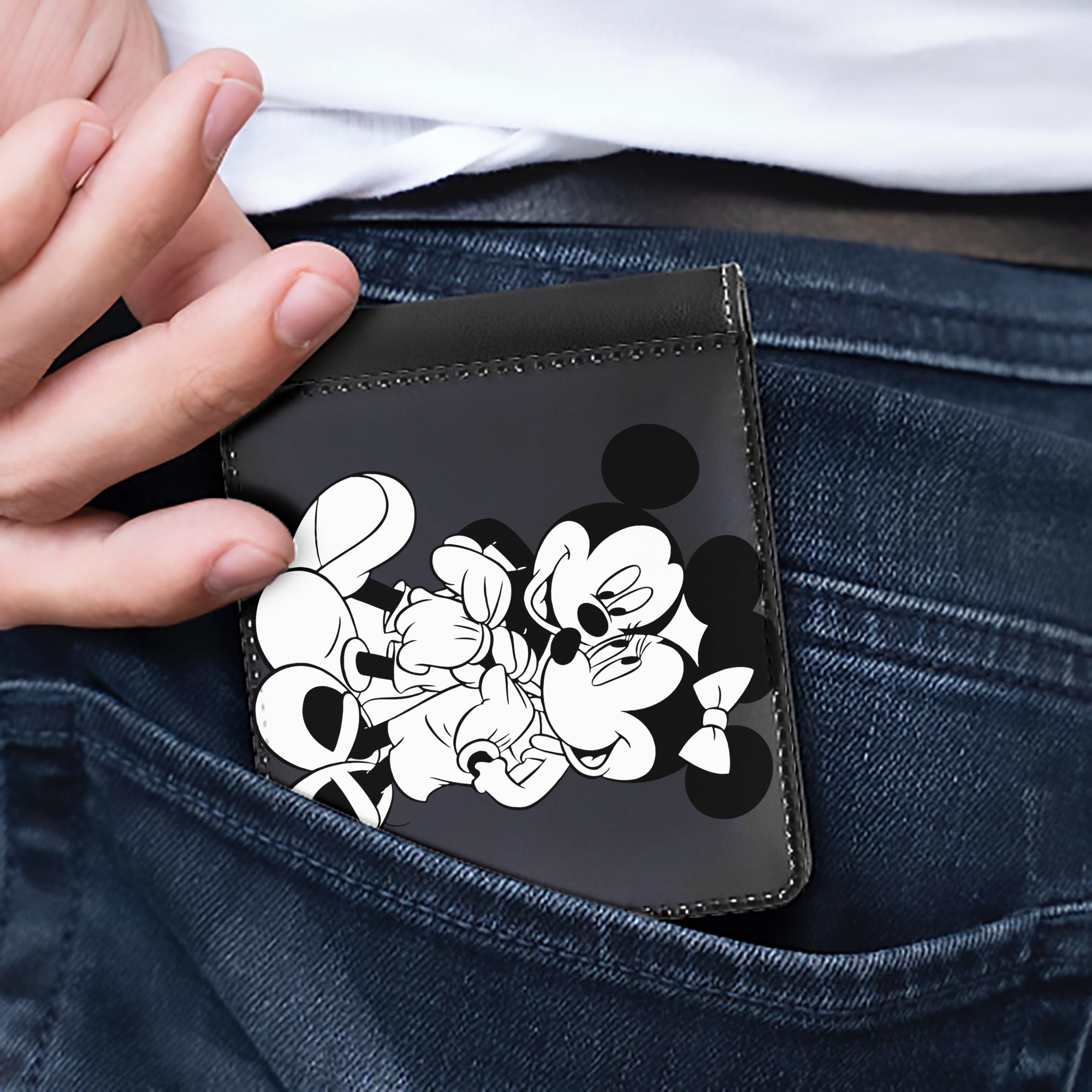 （画像用） ミッキーマウス Mickey Mouse 二つ折り革財布
