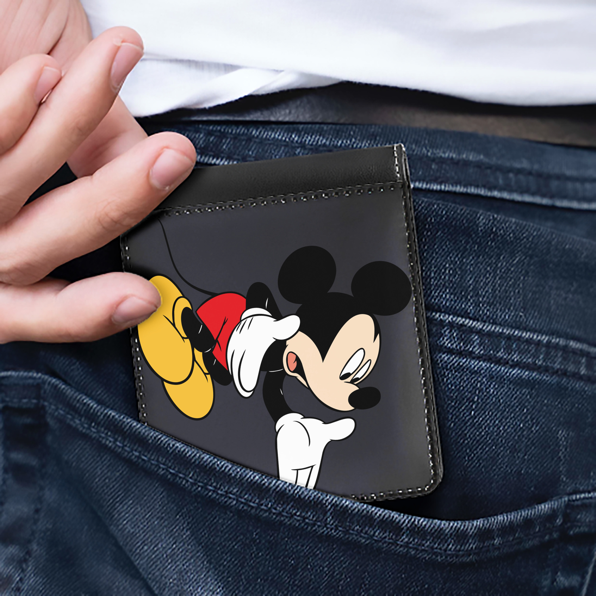 （画像用） ミッキーマウス Mickey Mouse 二つ折り革財布