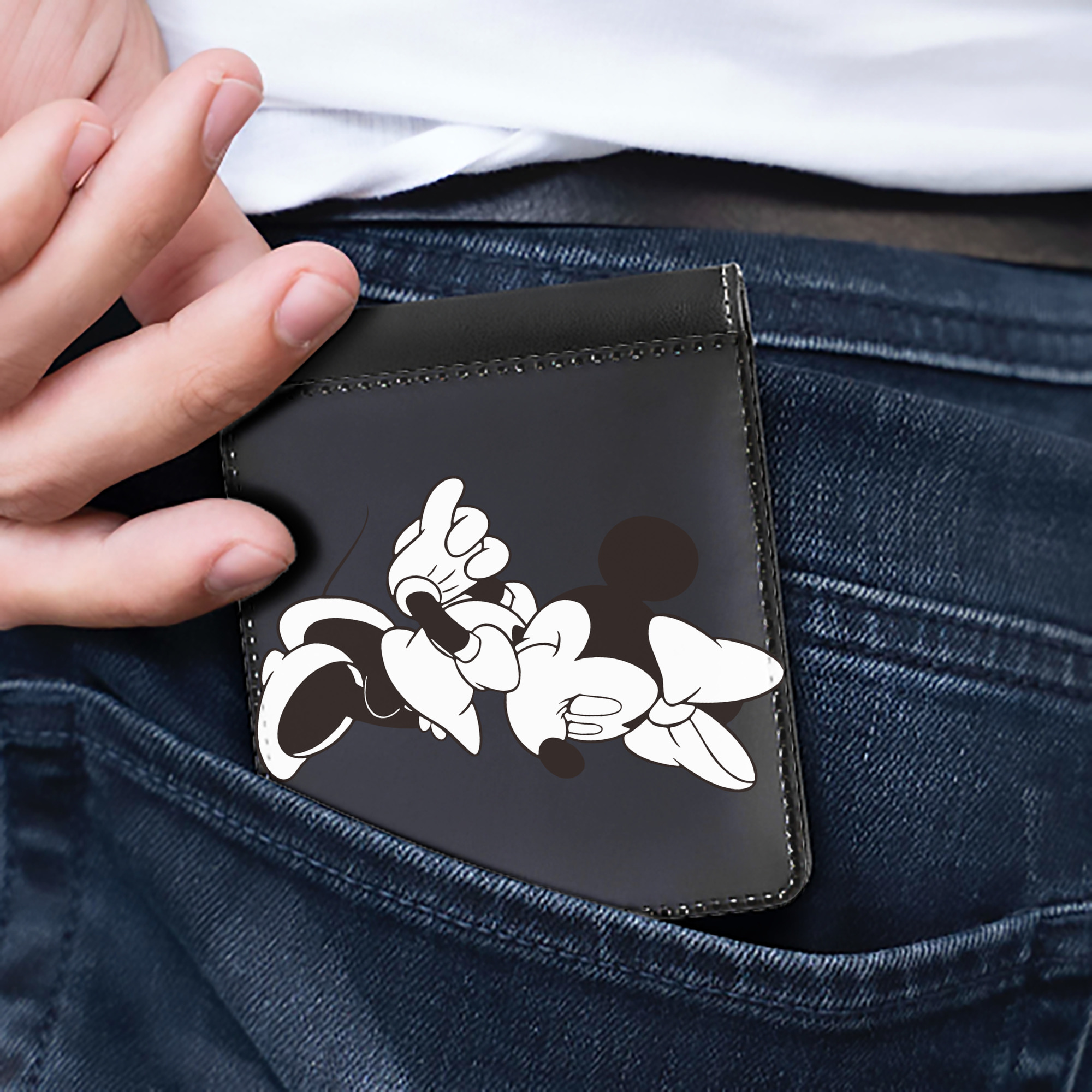 （画像用） ミッキーマウス Mickey Mouse 二つ折り革財布