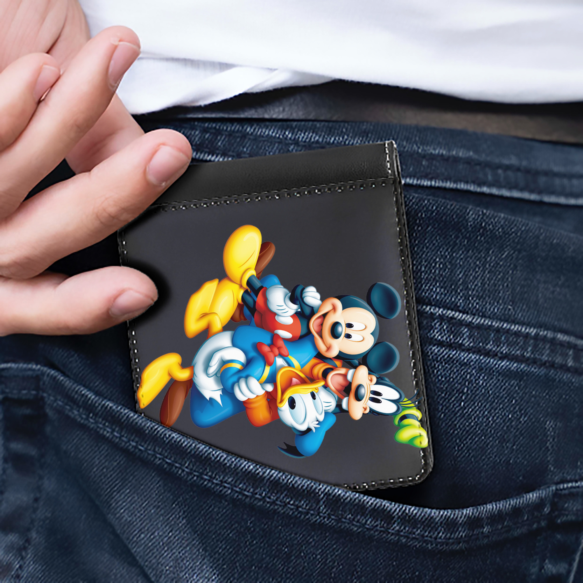 （画像用） ミッキーマウス Mickey Mouse 二つ折り革財布