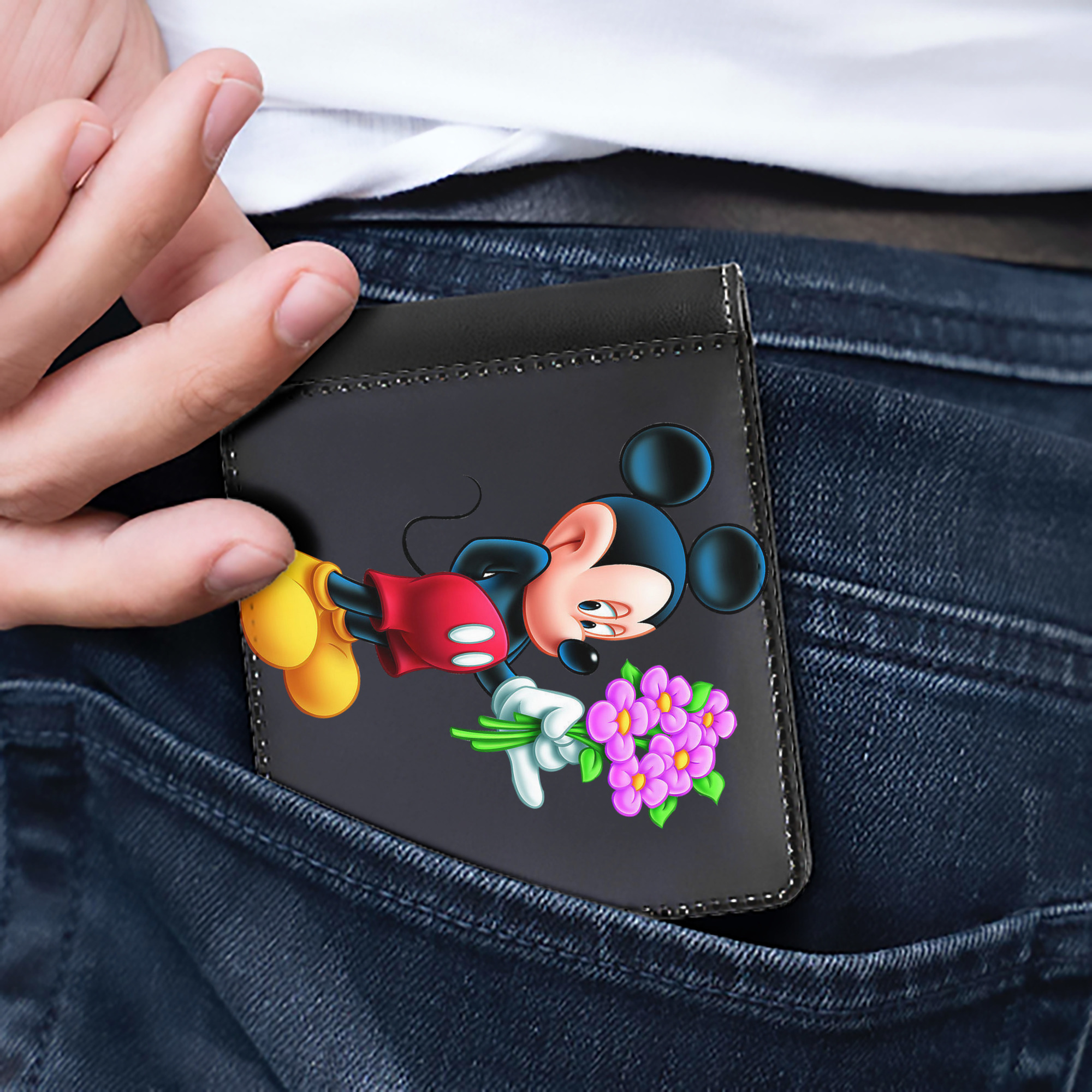 （画像用） ミッキーマウス Mickey Mouse 二つ折り革財布