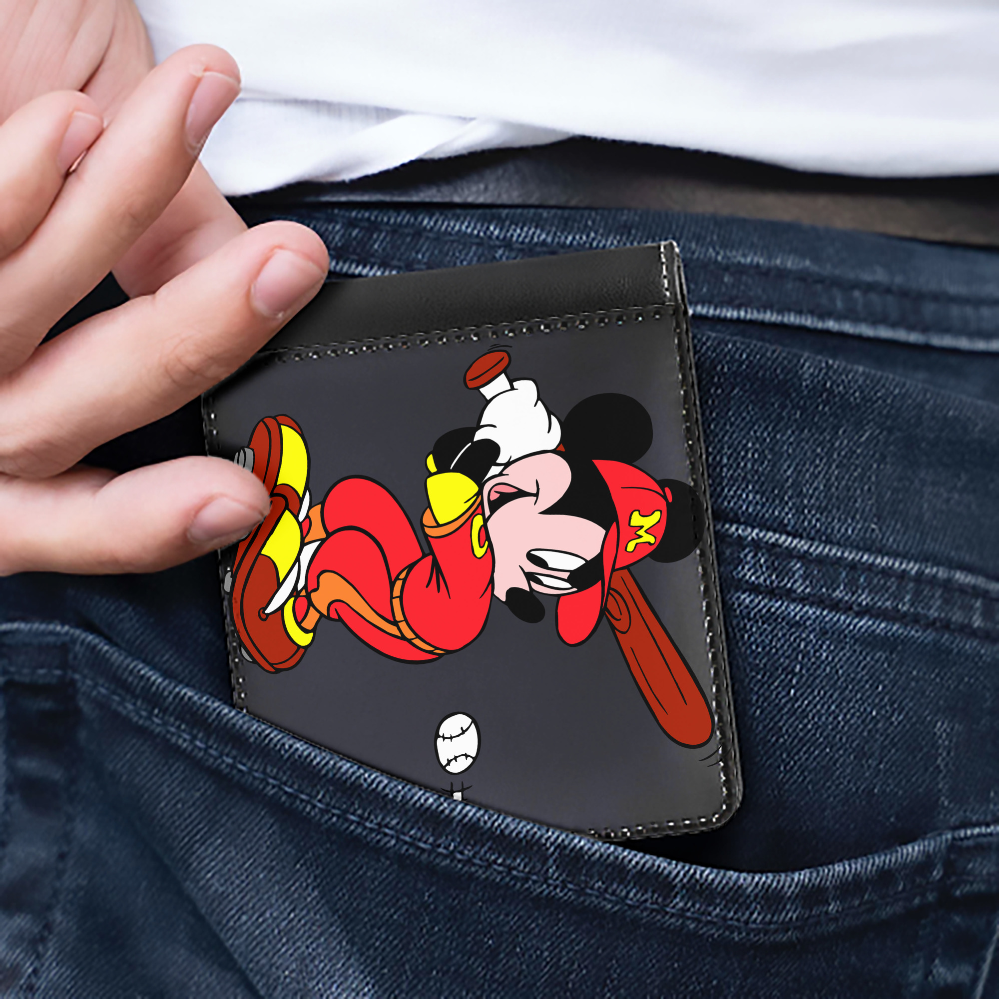 （画像用） ミッキーマウス Mickey Mouse 二つ折り革財布
