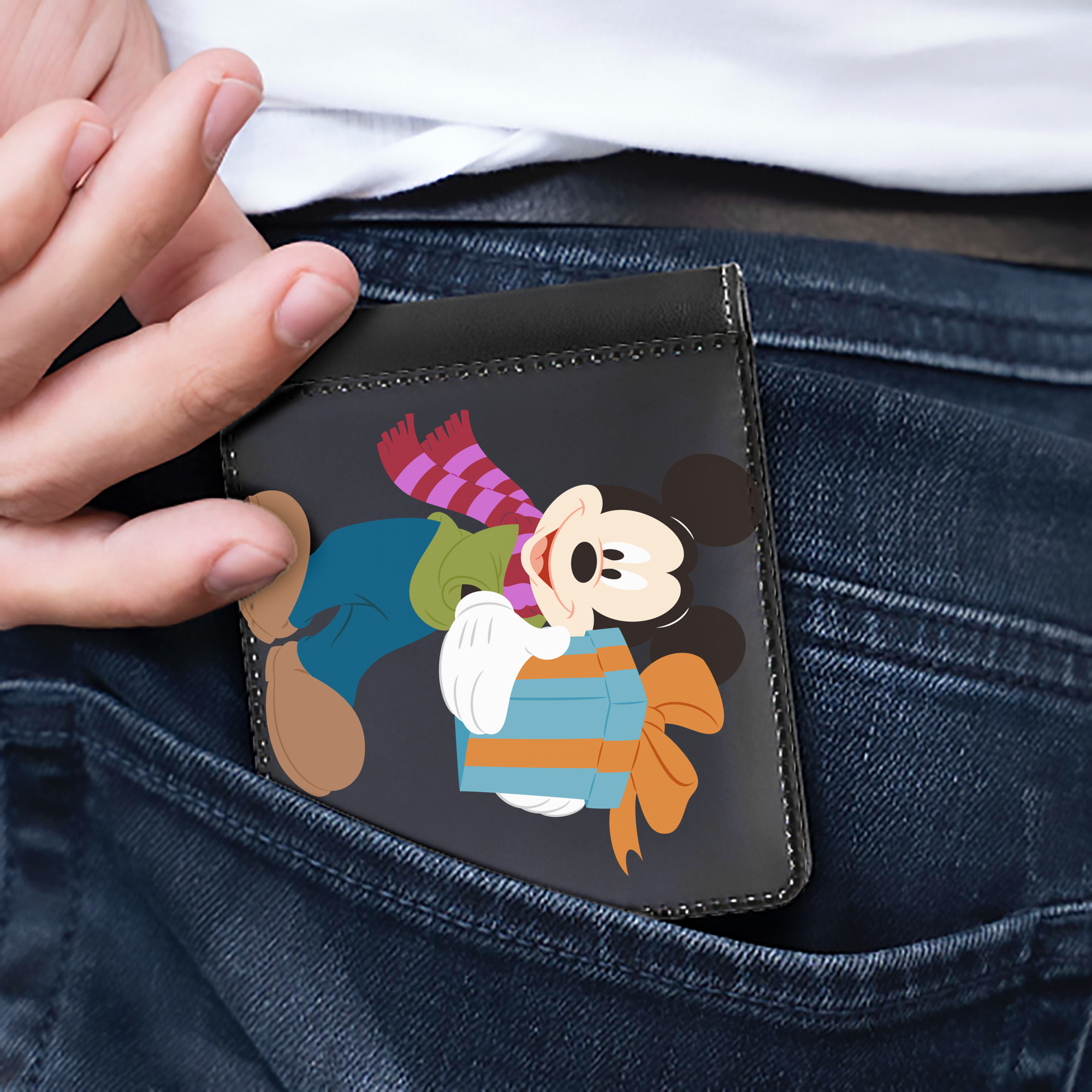 （画像用） ミッキーマウス Mickey Mouse 二つ折り革財布