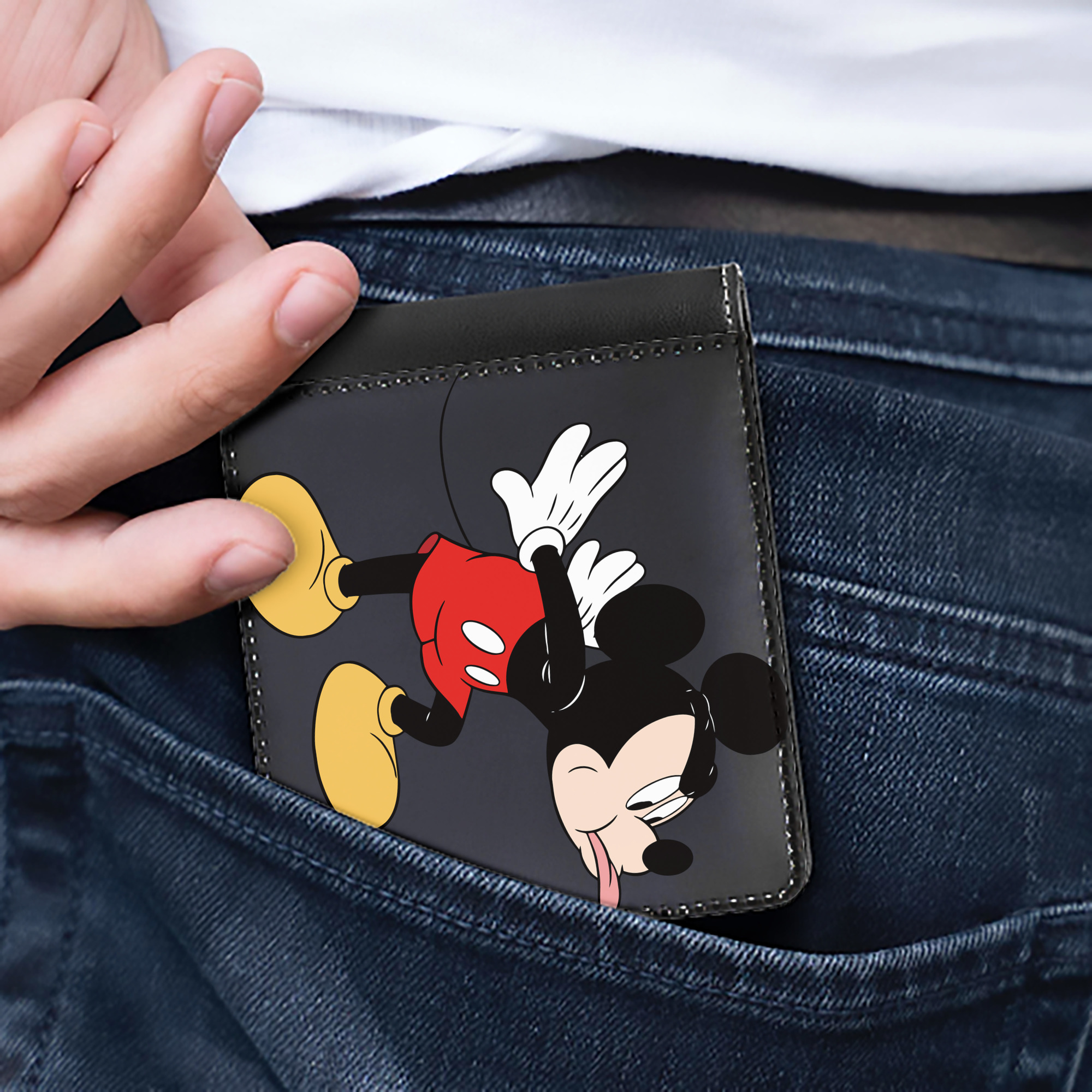 （画像用） ミッキーマウス Mickey Mouse 二つ折り革財布
