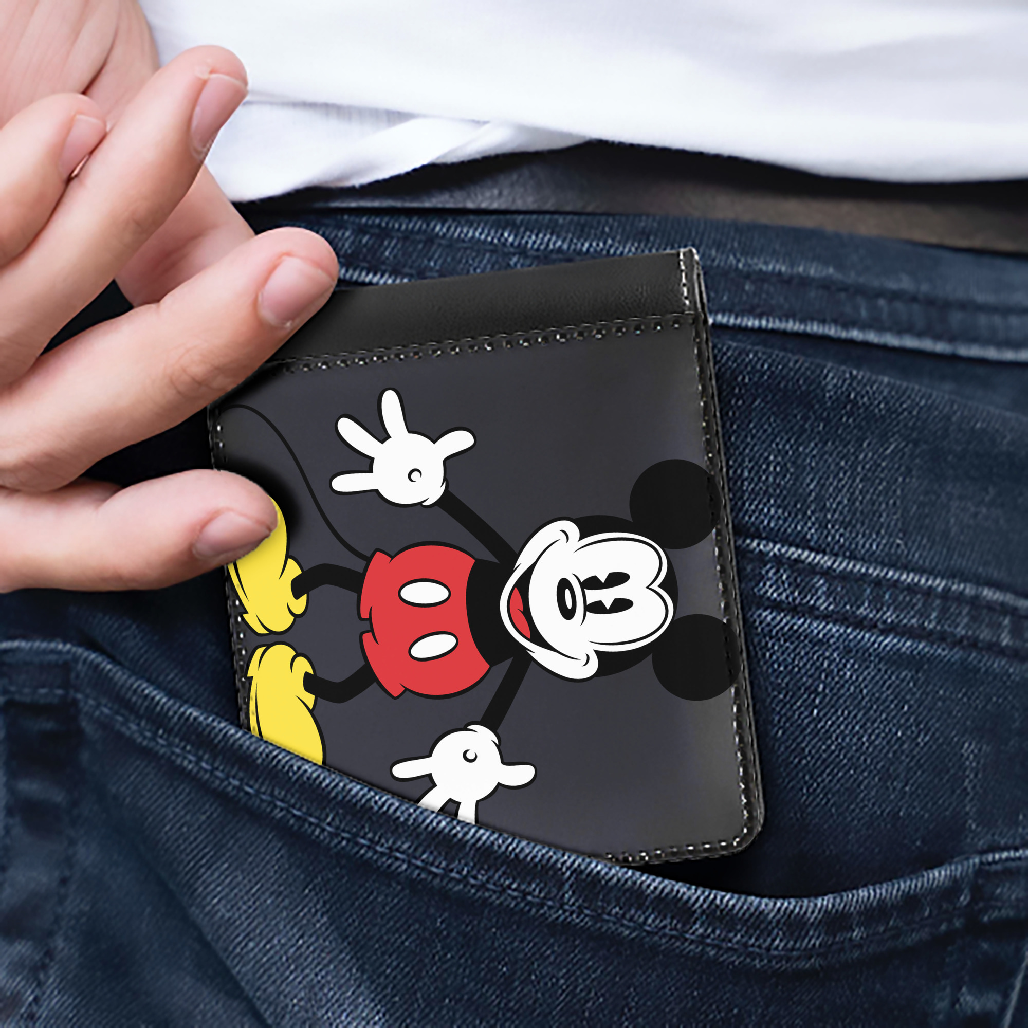 （画像用） ミッキーマウス Mickey Mouse 二つ折り革財布