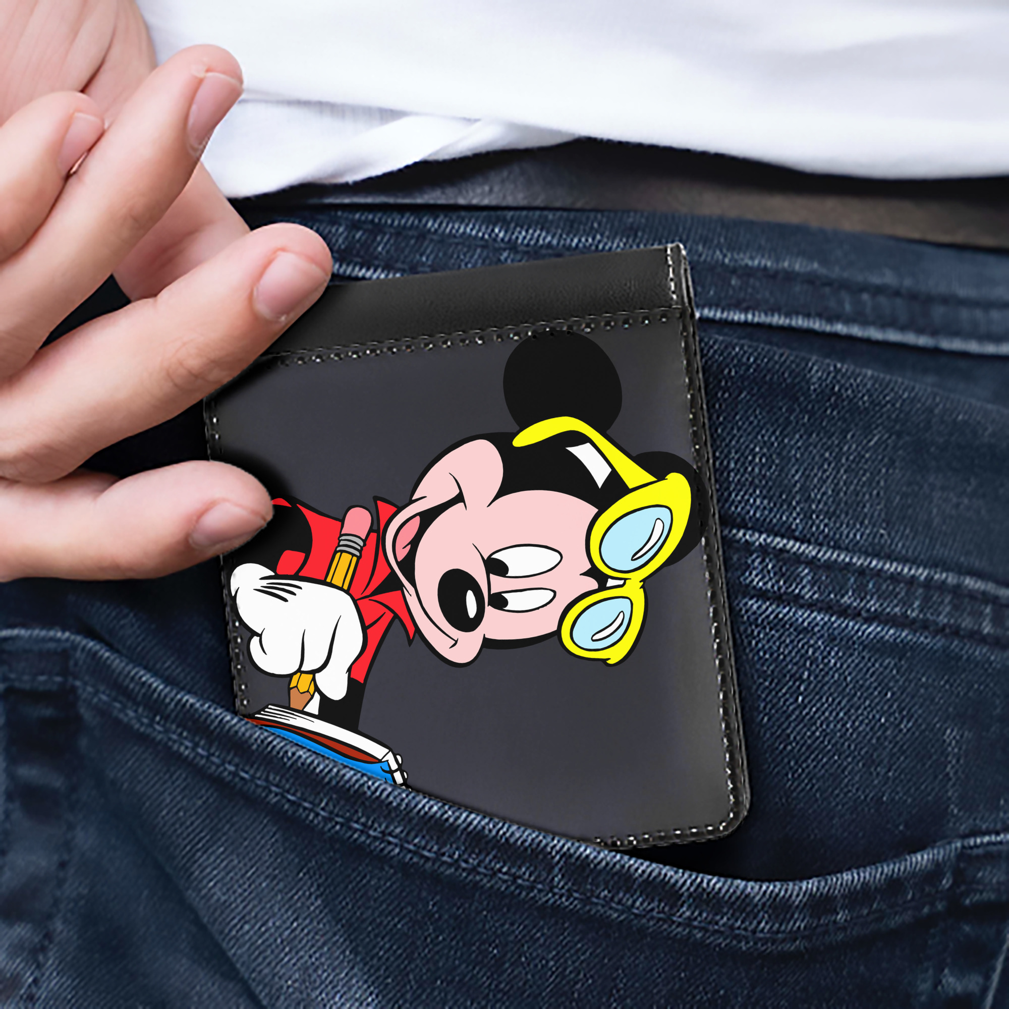 （画像用） ミッキーマウス Mickey Mouse 二つ折り革財布