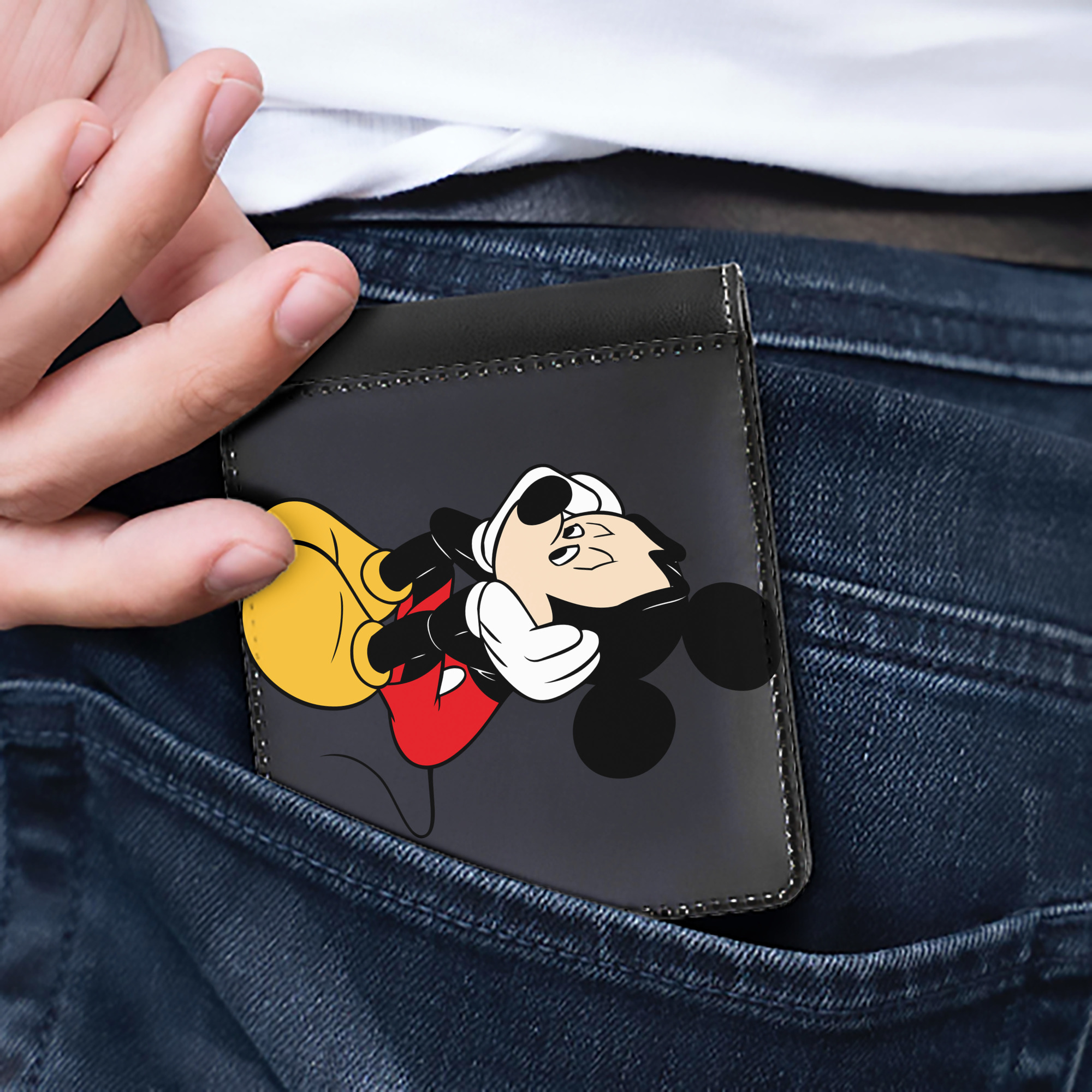 （画像用） ミッキーマウス Mickey Mouse 二つ折り革財布