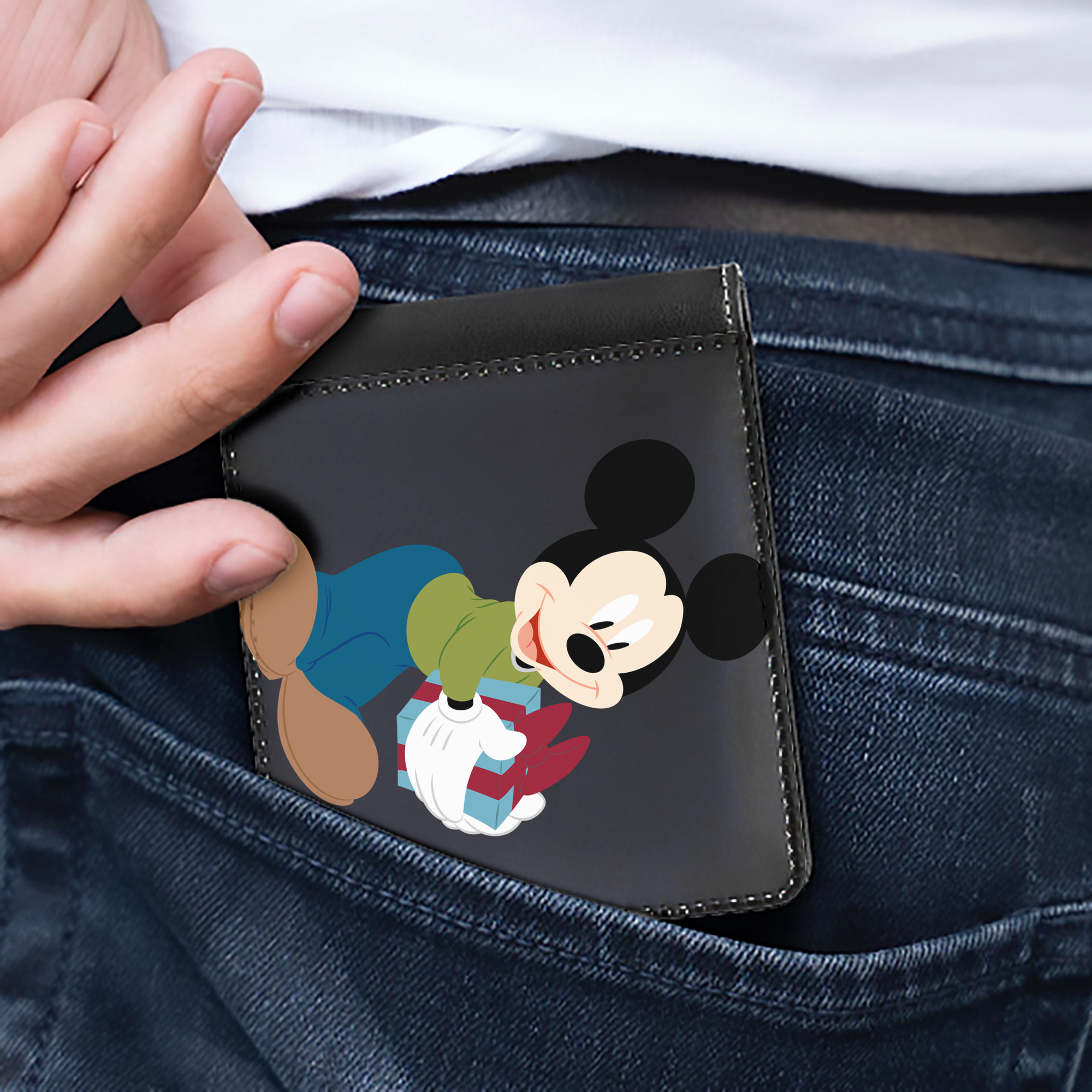 （画像用） ミッキーマウス Mickey Mouse 二つ折り革財布