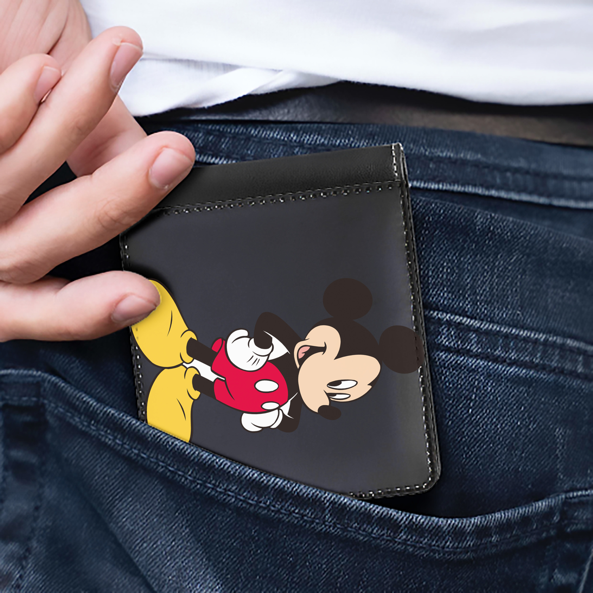 （画像用） ミッキーマウス Mickey Mouse 二つ折り革財布