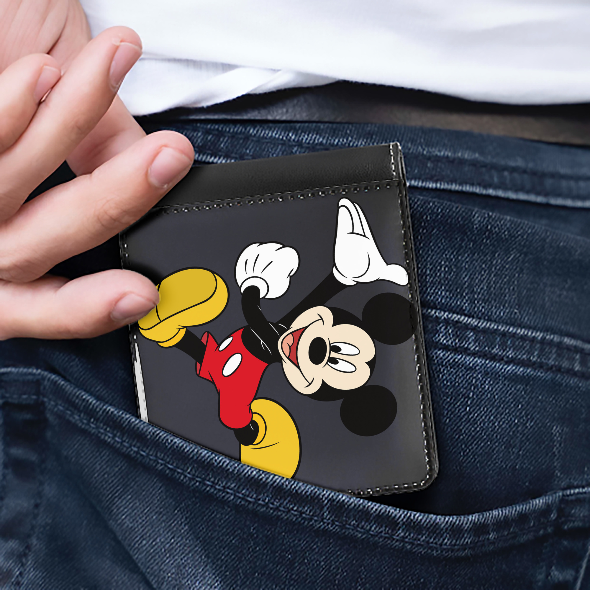 （画像用） ミッキーマウス Mickey Mouse 二つ折り革財布