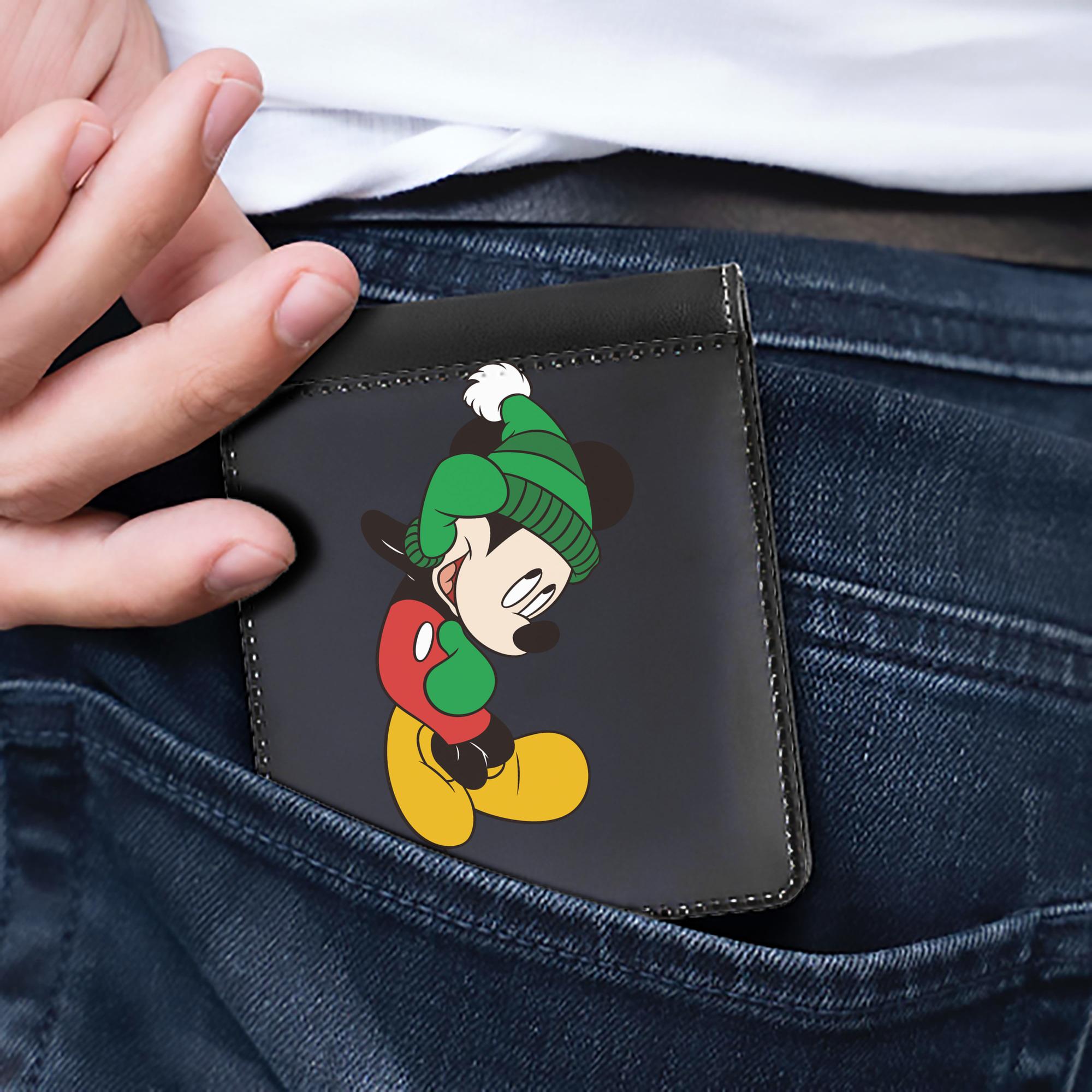 （画像用） ミッキーマウス Mickey Mouse 二つ折り革財布
