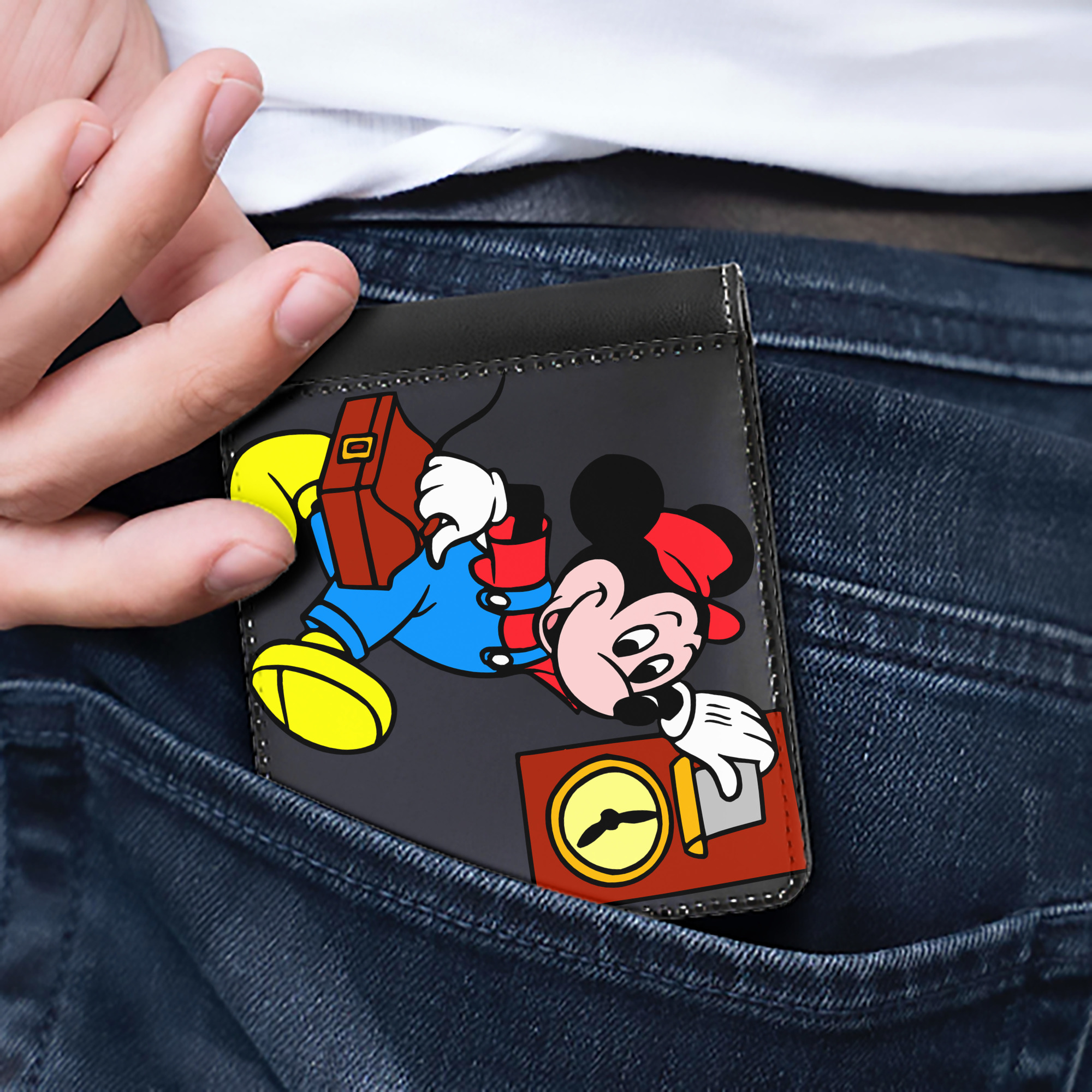 （画像用） ミッキーマウス Mickey Mouse 二つ折り革財布