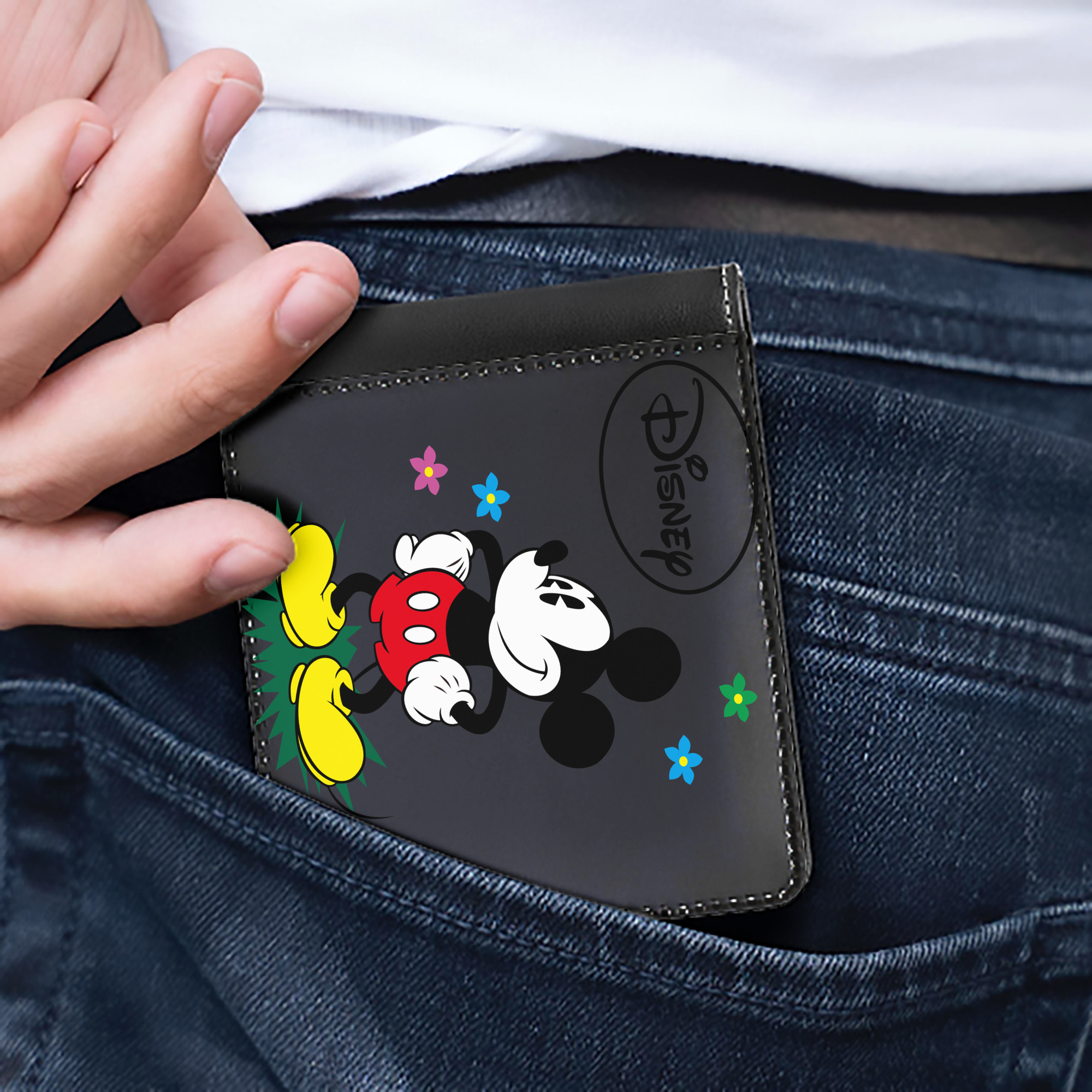 （画像用） ミッキーマウス Mickey Mouse 二つ折り革財布