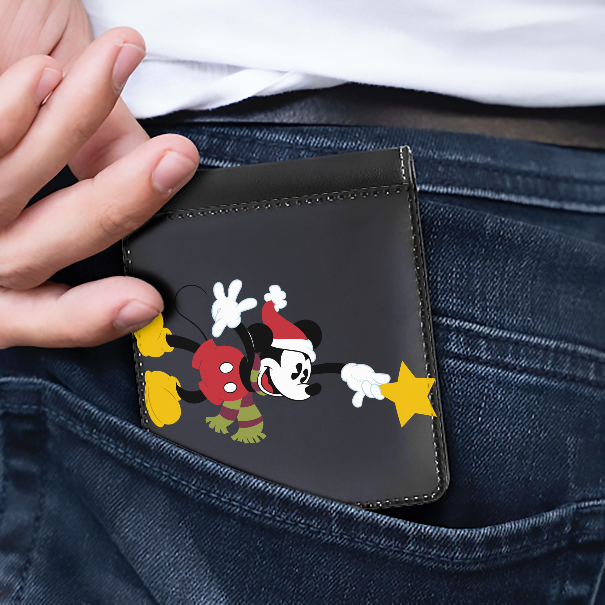 （画像用） ミッキーマウス Mickey Mouse 二つ折り革財布