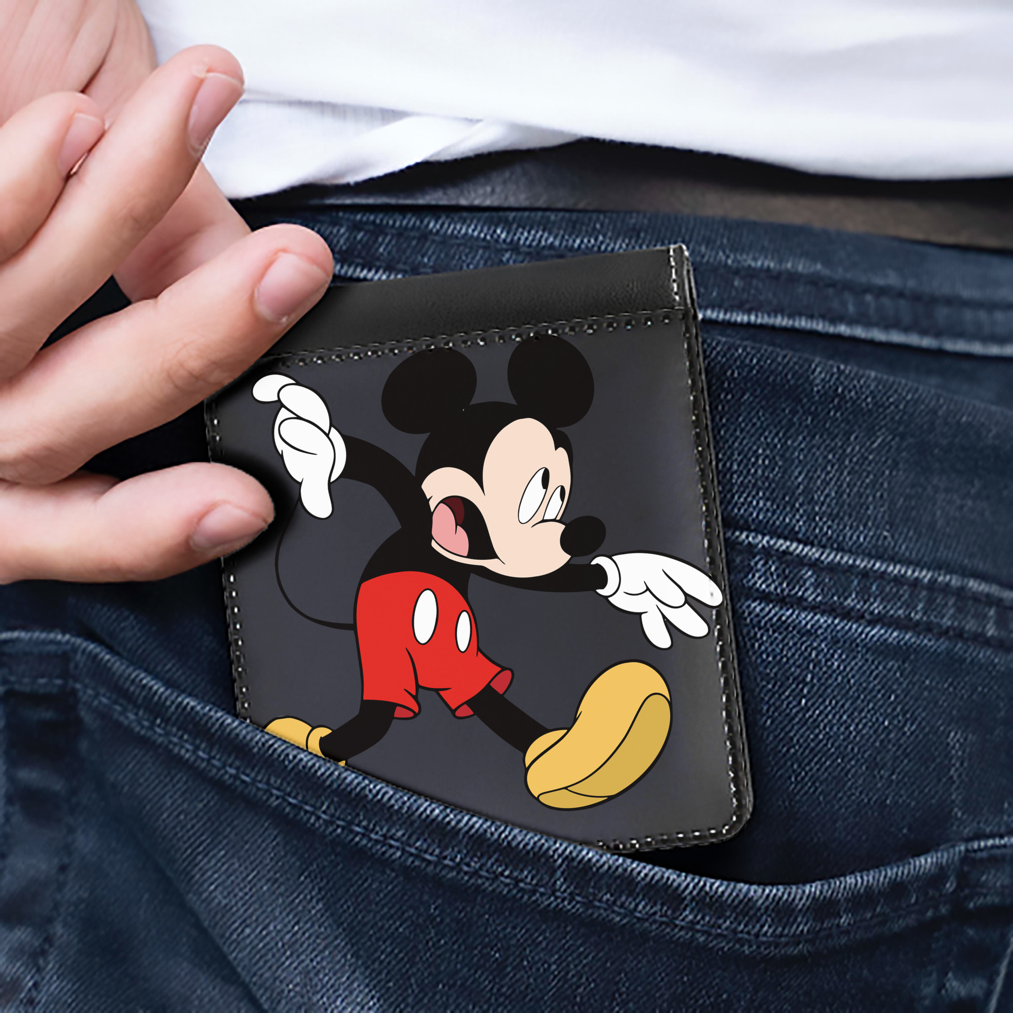 （画像用） ミッキーマウス Mickey Mouse 二つ折り革財布