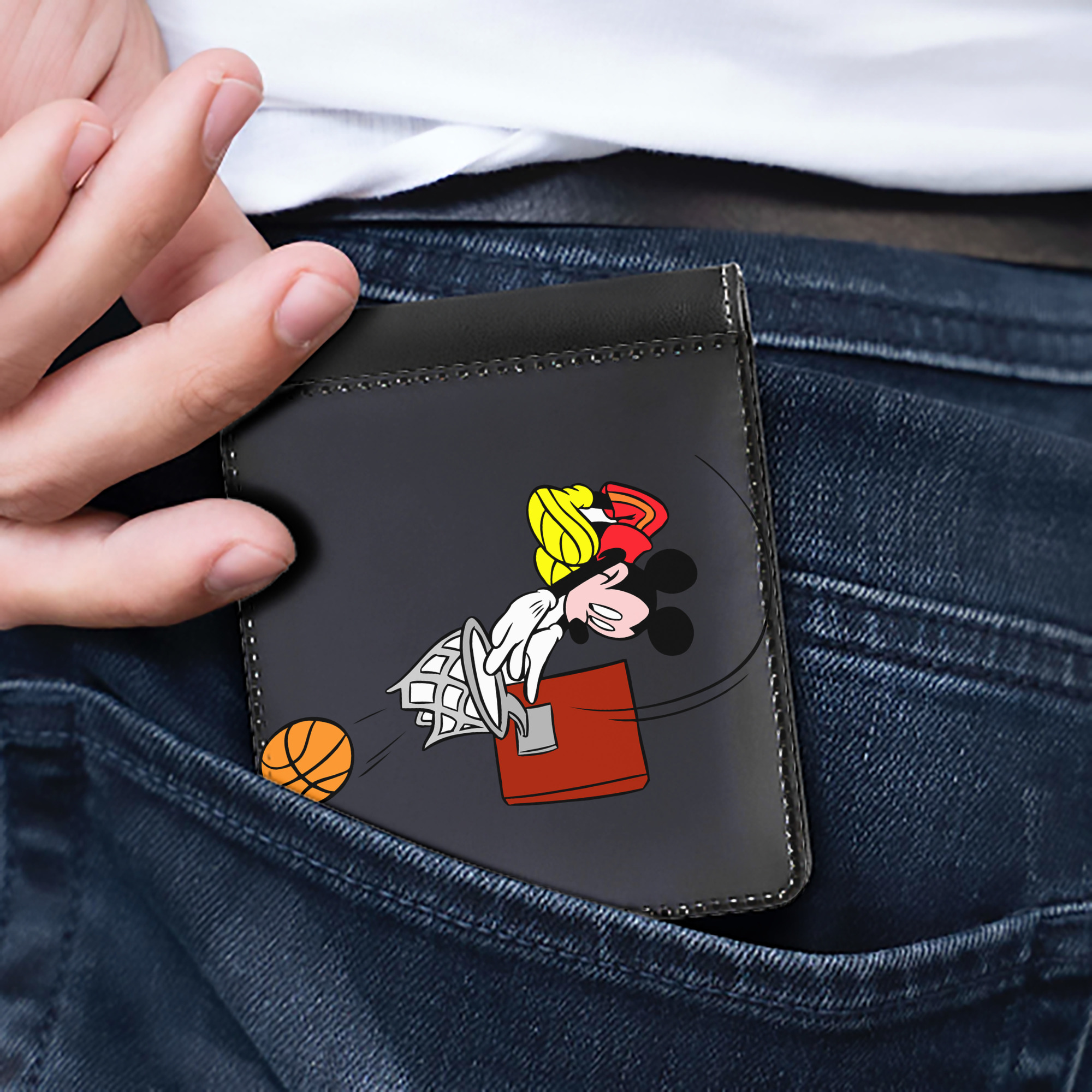 （画像用） ミッキーマウス Mickey Mouse 二つ折り革財布