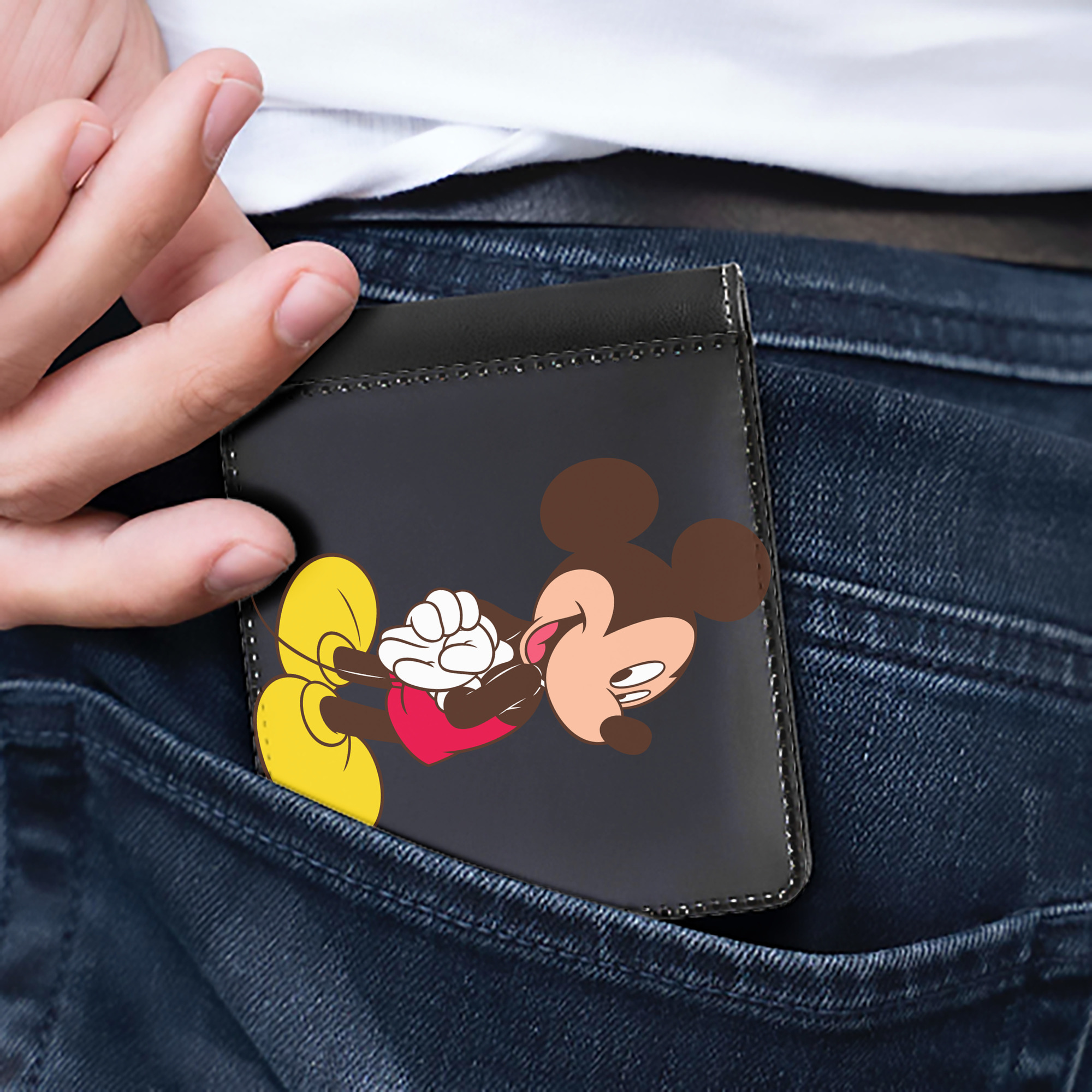 （画像用） ミッキーマウス Mickey Mouse 二つ折り革財布