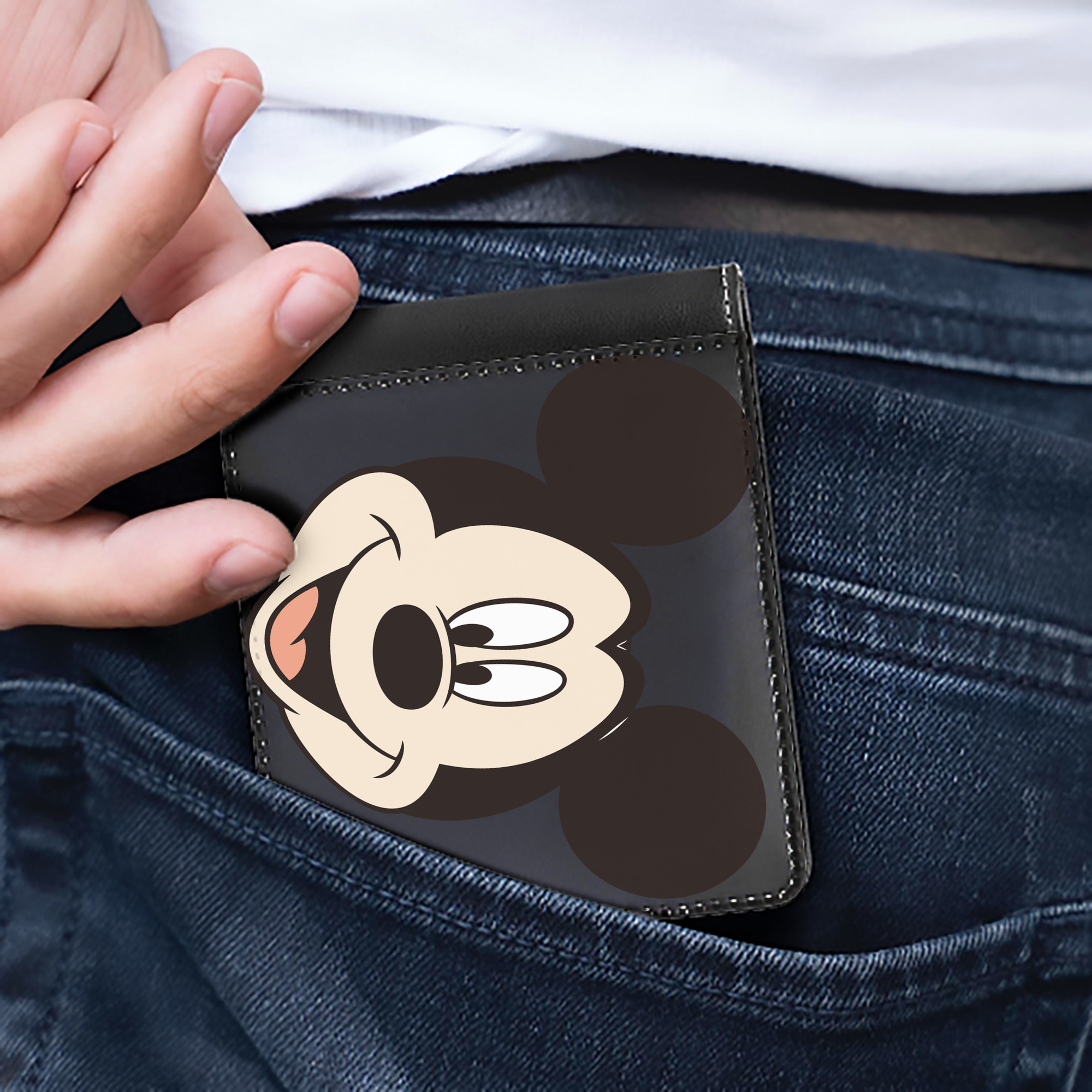 （画像用） ミッキーマウス Mickey Mouse 二つ折り革財布