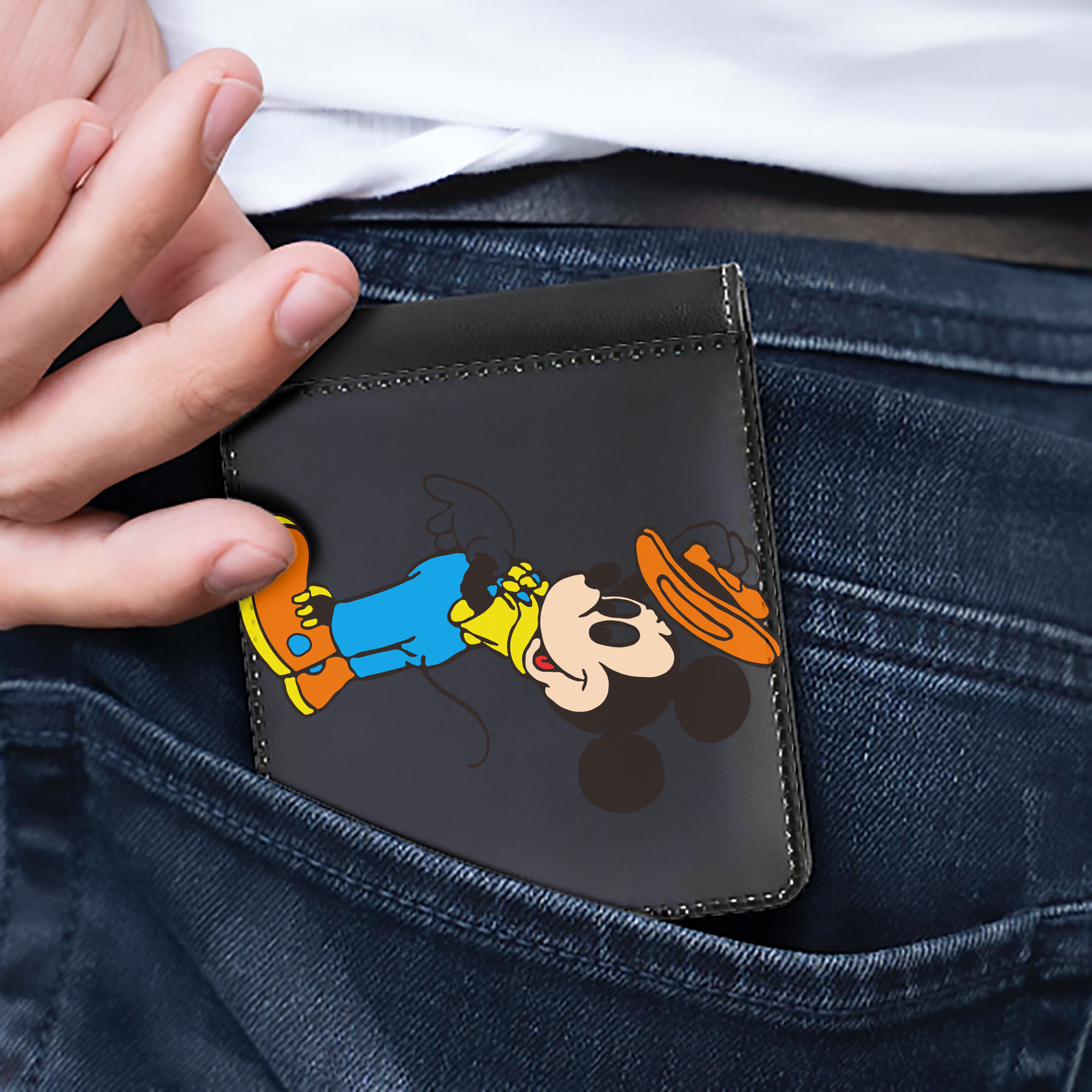 （画像用） ミッキーマウス Mickey Mouse 二つ折り革財布