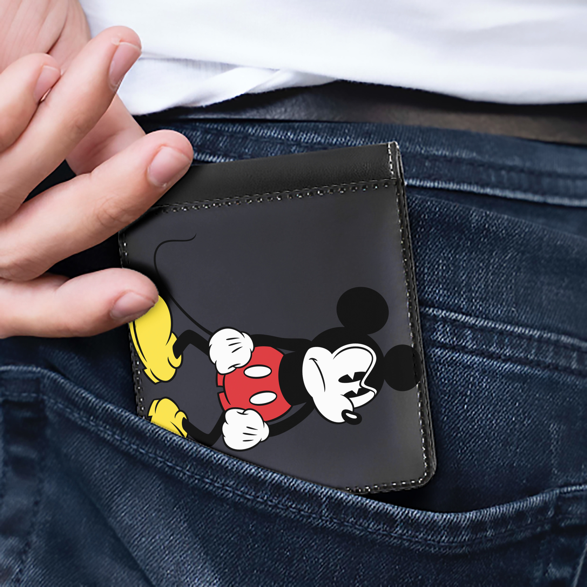 （画像用） ミッキーマウス Mickey Mouse 二つ折り革財布