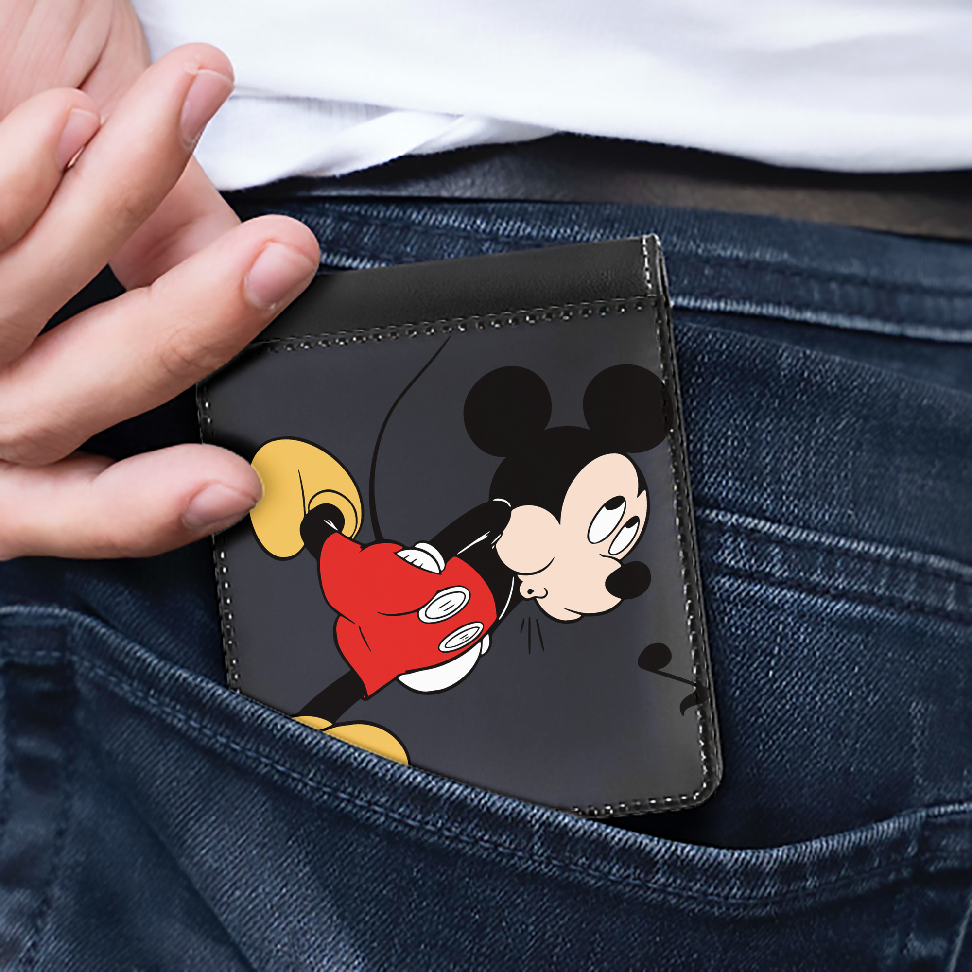 （画像用） ミッキーマウス Mickey Mouse 二つ折り革財布