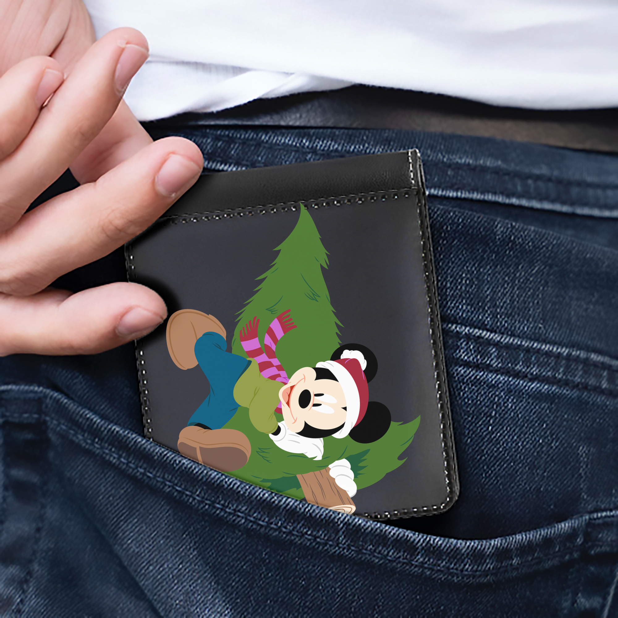 （画像用） ミッキーマウス Mickey Mouse 二つ折り革財布
