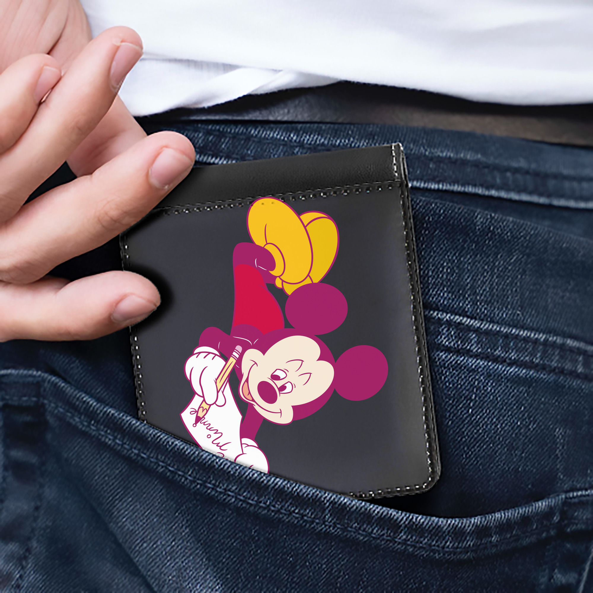 （画像用） ミッキーマウス Mickey Mouse 二つ折り革財布