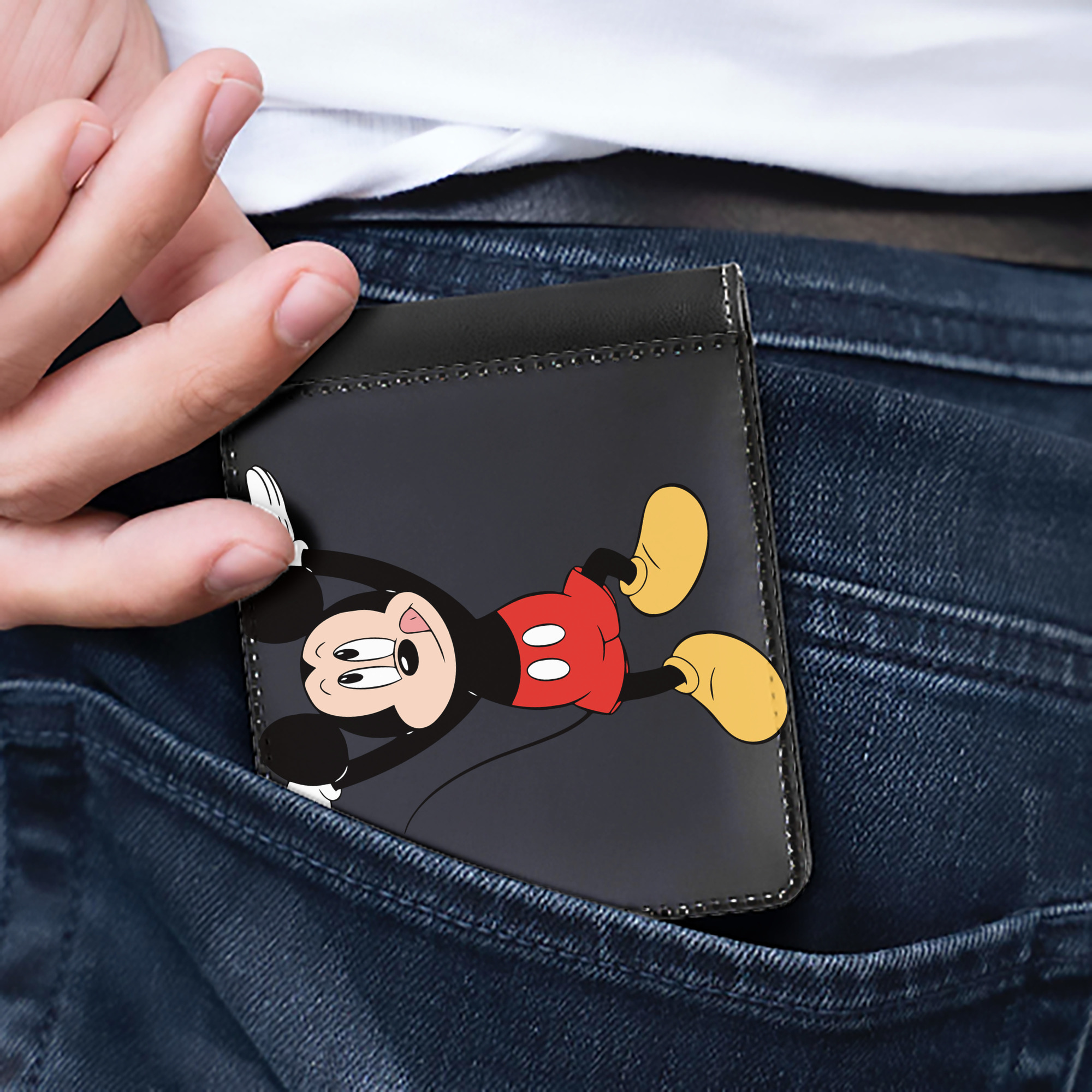 （画像用） ミッキーマウス Mickey Mouse 二つ折り革財布