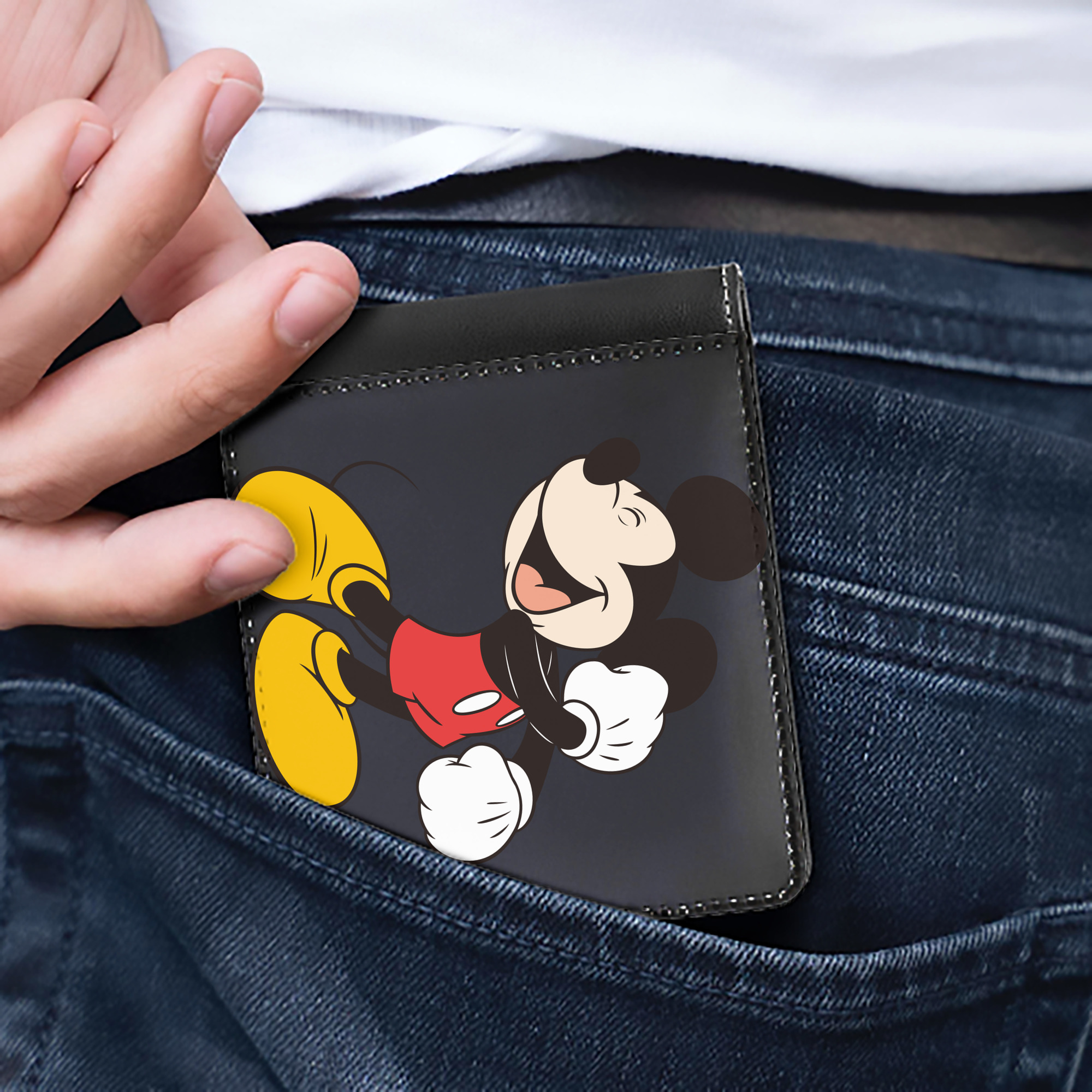 （画像用） ミッキーマウス Mickey Mouse 二つ折り革財布