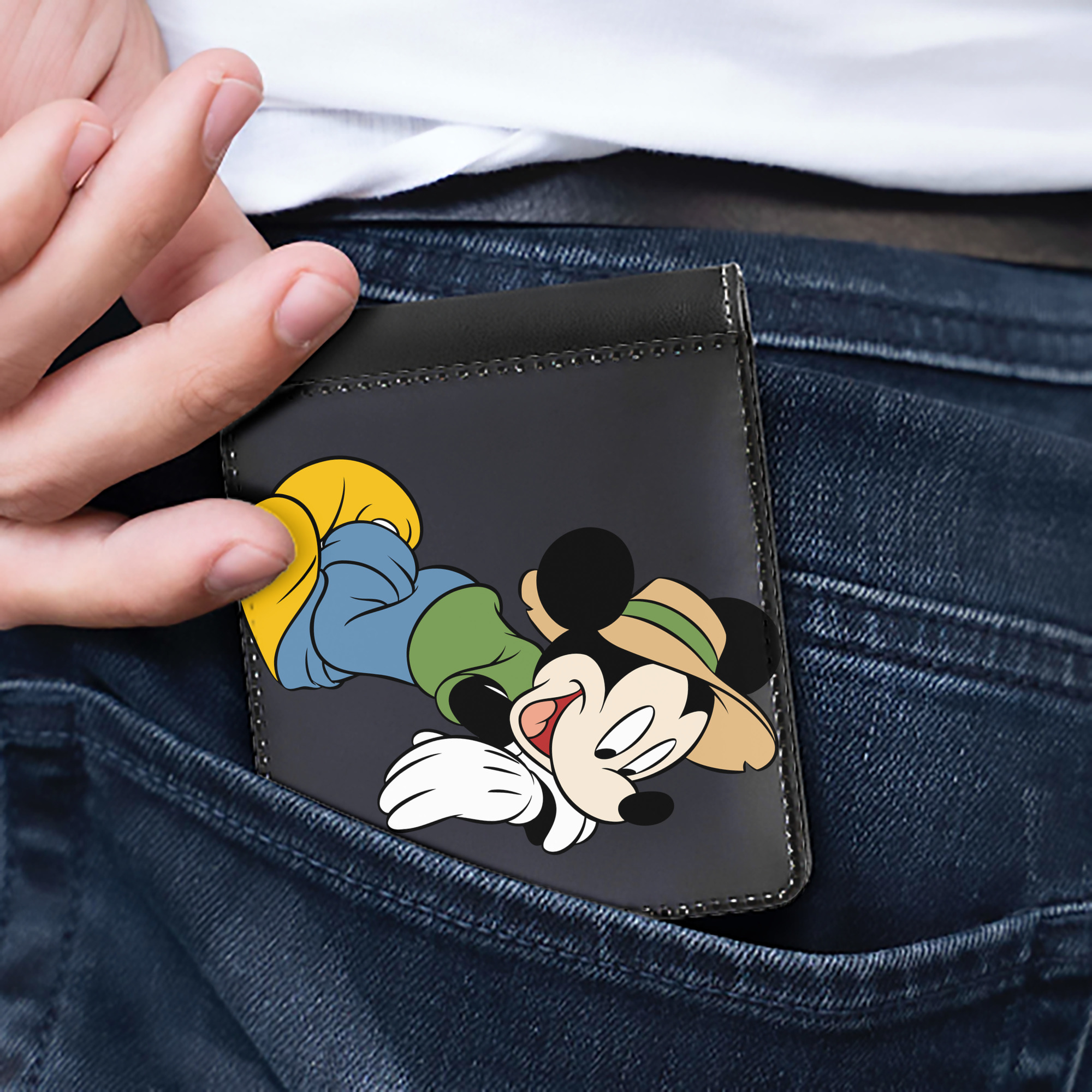 （画像用） ミッキーマウス Mickey Mouse 二つ折り革財布