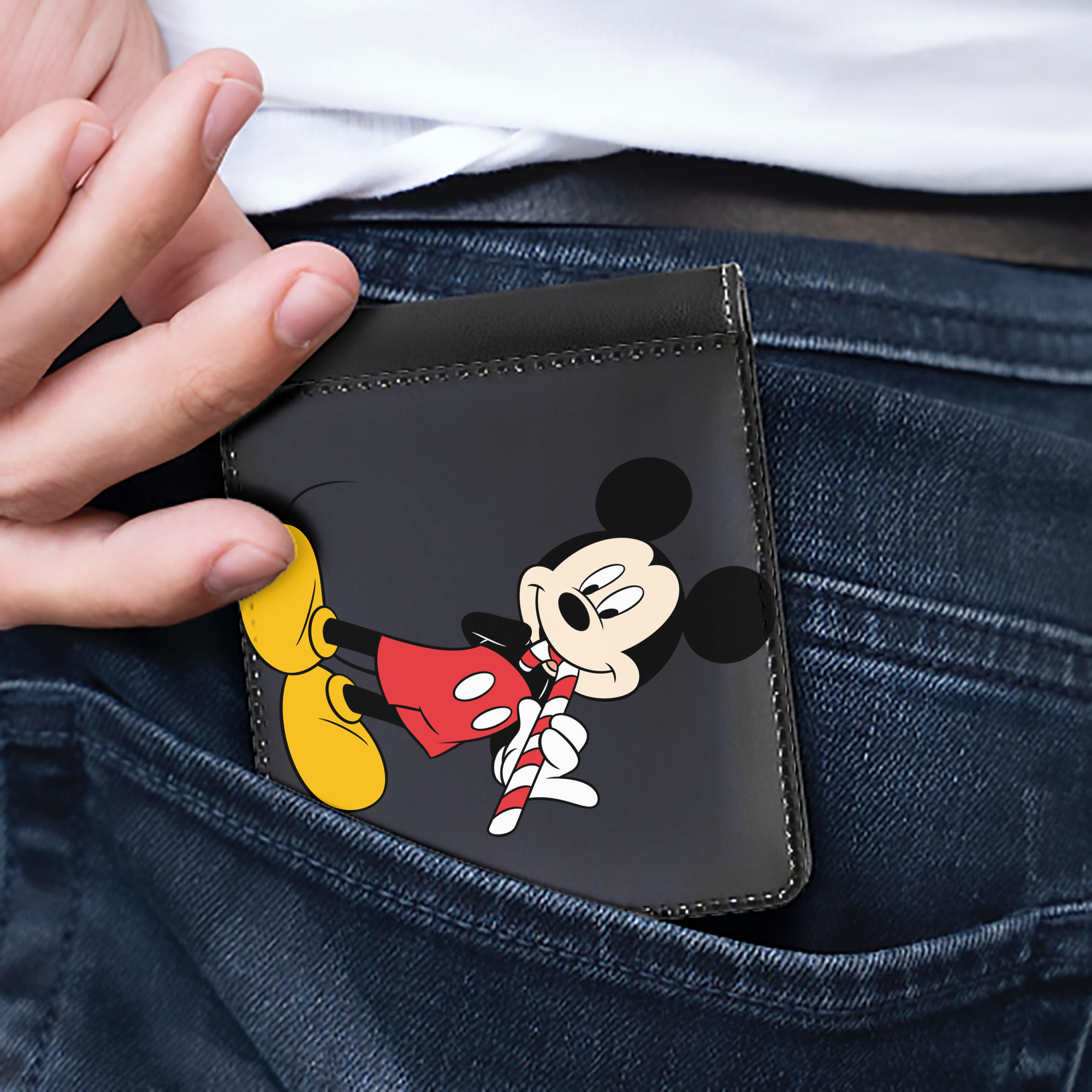 （画像用） ミッキーマウス Mickey Mouse 二つ折り革財布