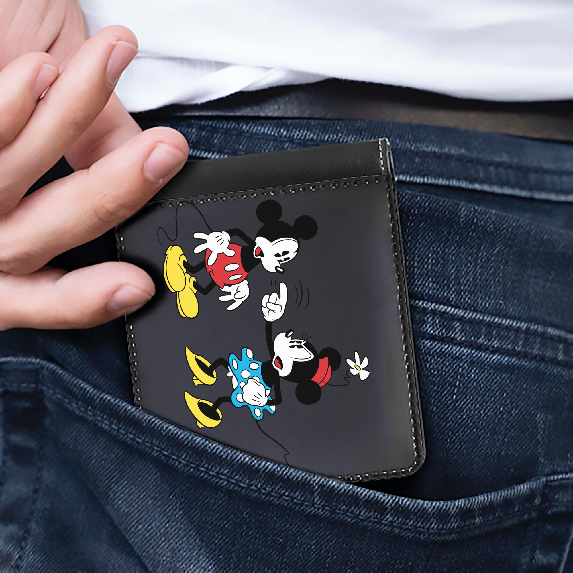 （画像用） ミッキーマウス Mickey Mouse 二つ折り革財布