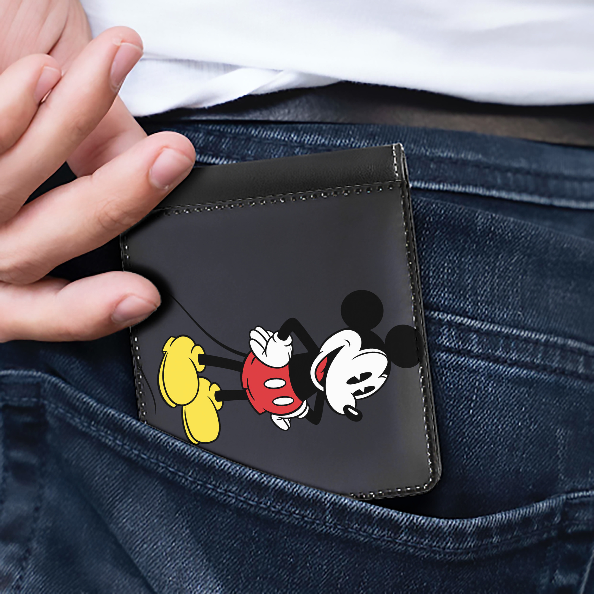 （画像用） ミッキーマウス Mickey Mouse 二つ折り革財布
