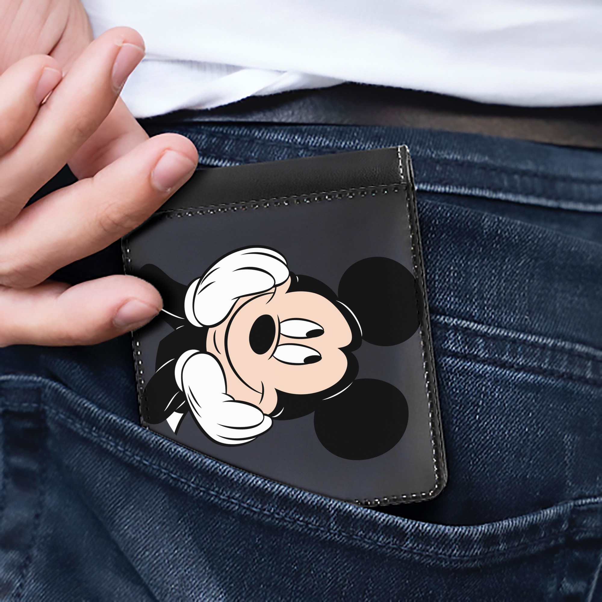 （画像用） ミッキーマウス Mickey Mouse 二つ折り革財布