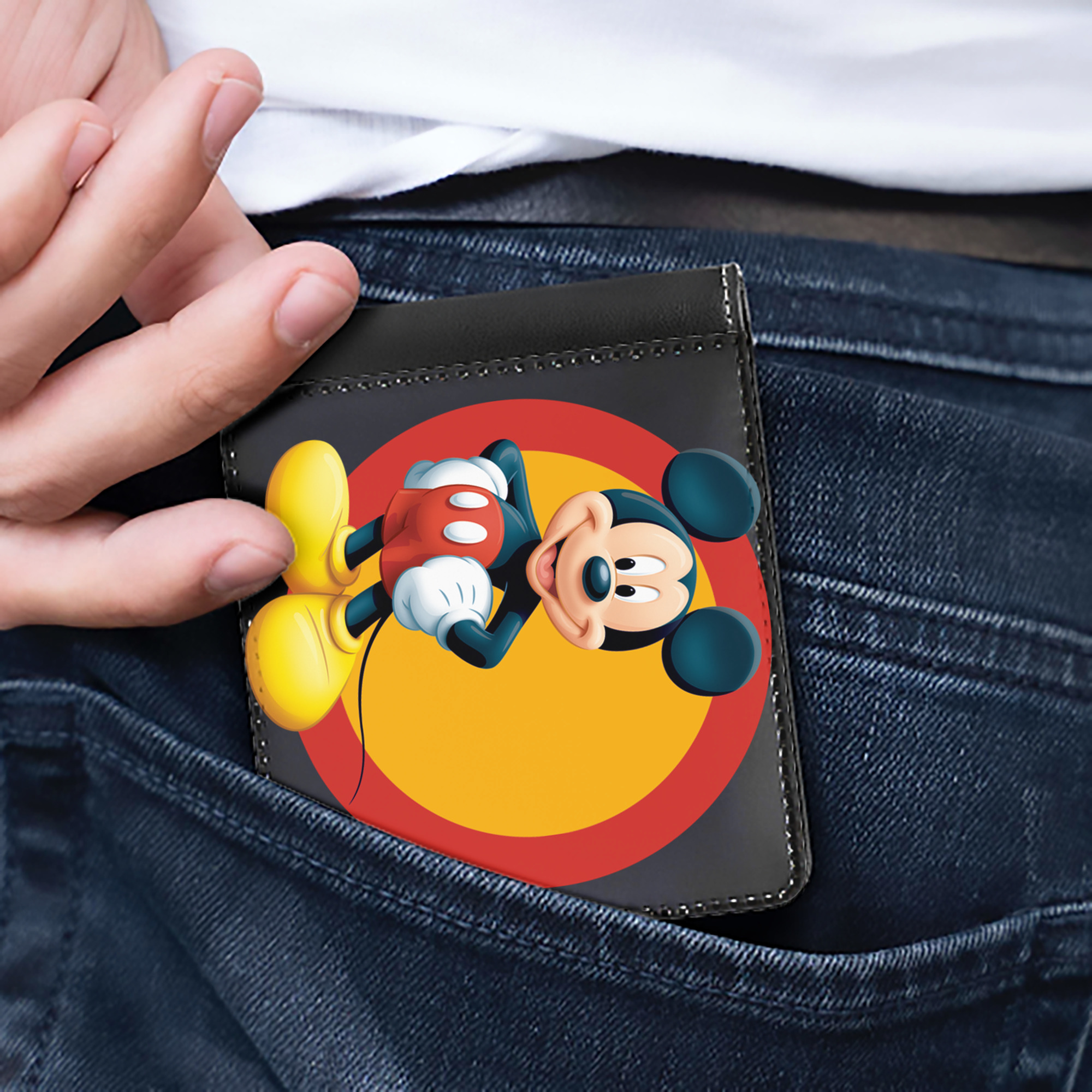 （画像用） ミッキーマウス Mickey Mouse 二つ折り革財布