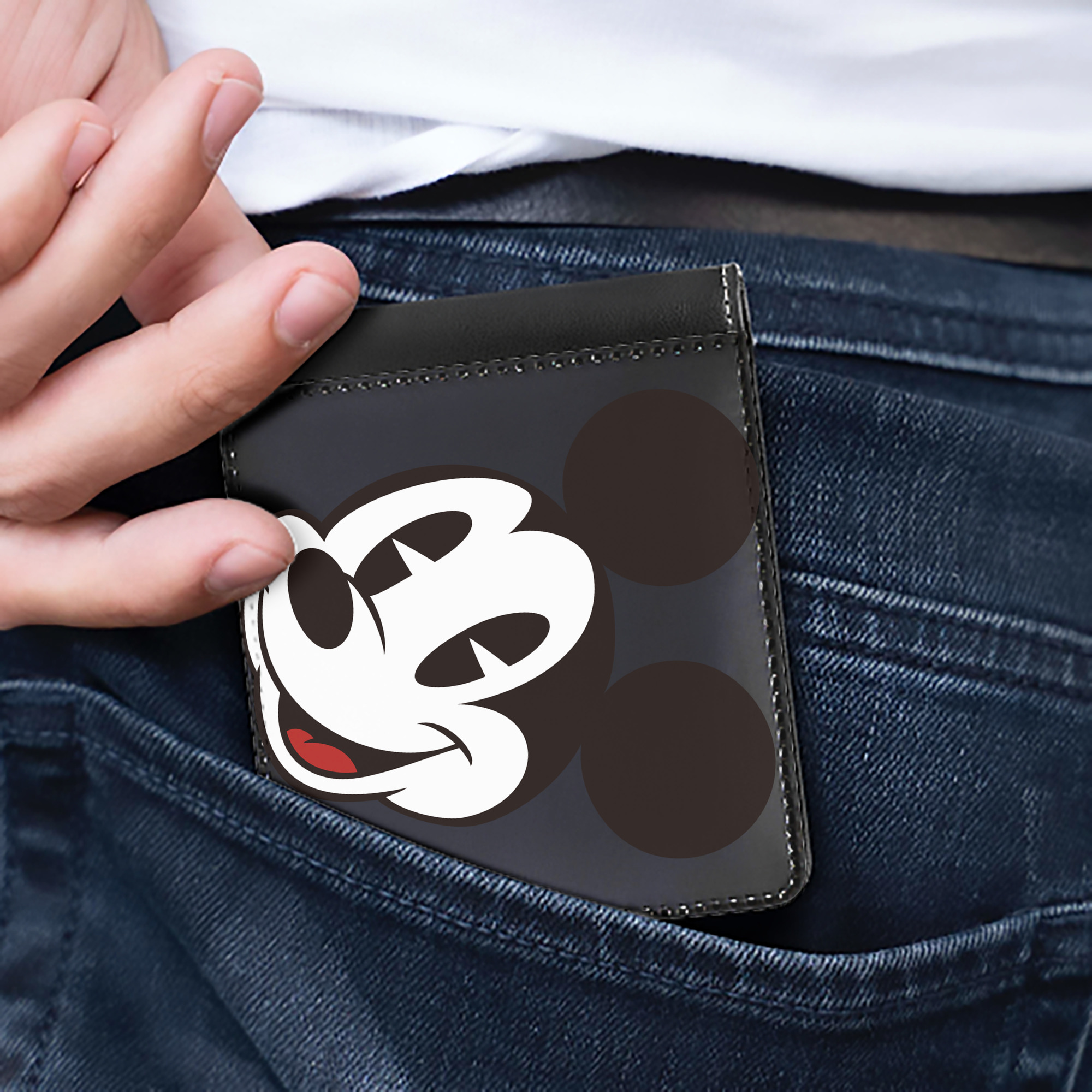 （画像用） ミッキーマウス Mickey Mouse 二つ折り革財布