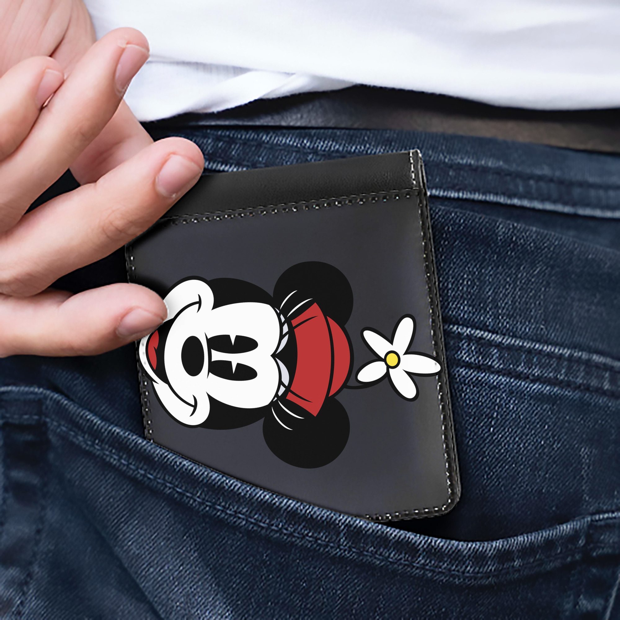 （画像用） ミッキーマウス Mickey Mouse 二つ折り革財布