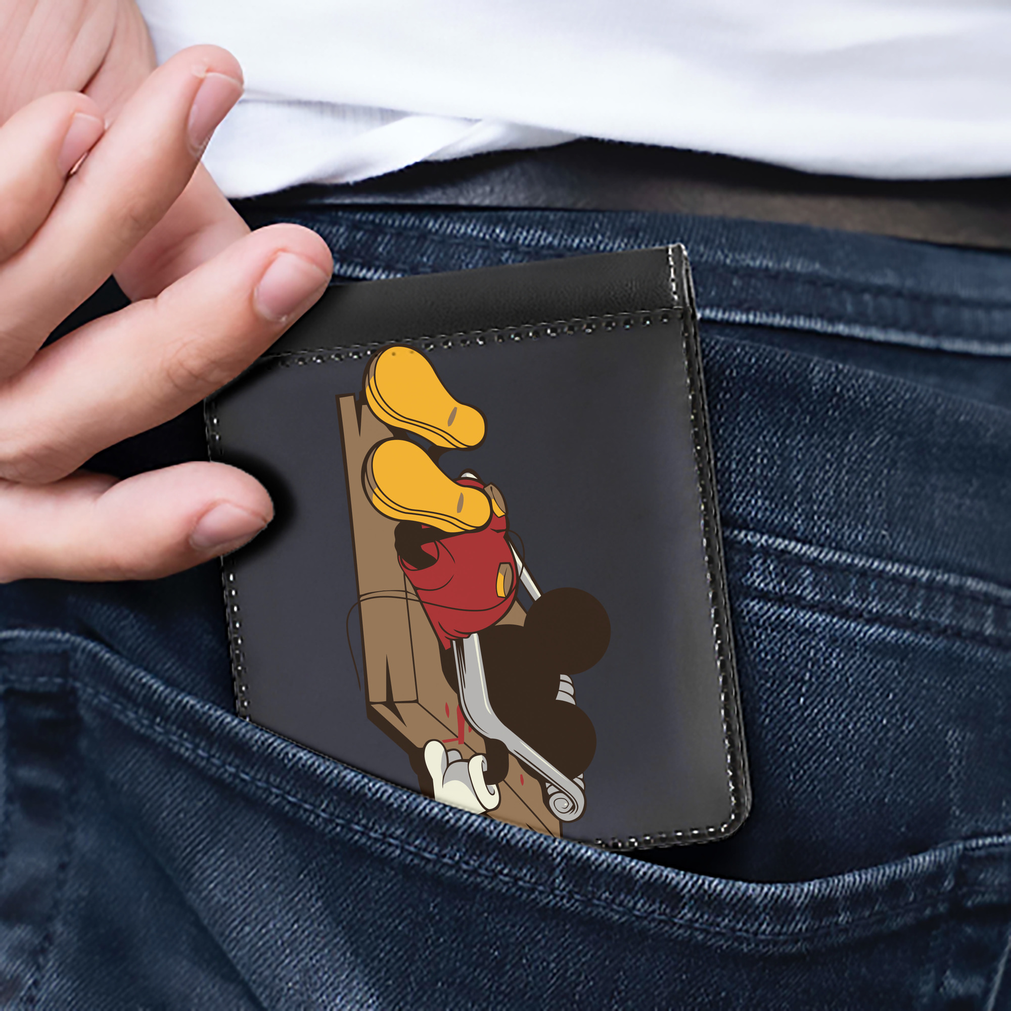（画像用） ミッキーマウス Mickey Mouse 二つ折り革財布