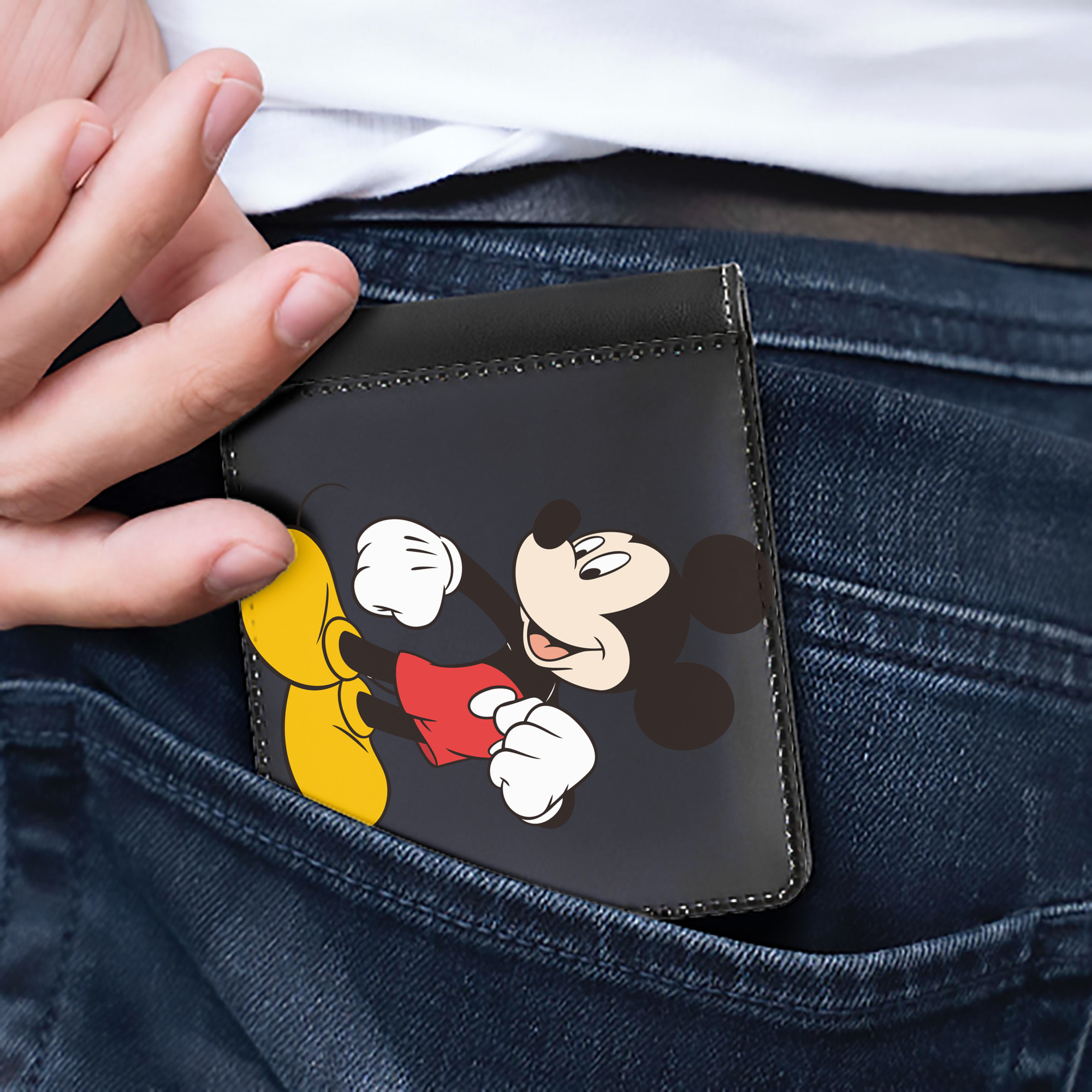 （画像用） ミッキーマウス Mickey Mouse 二つ折り革財布