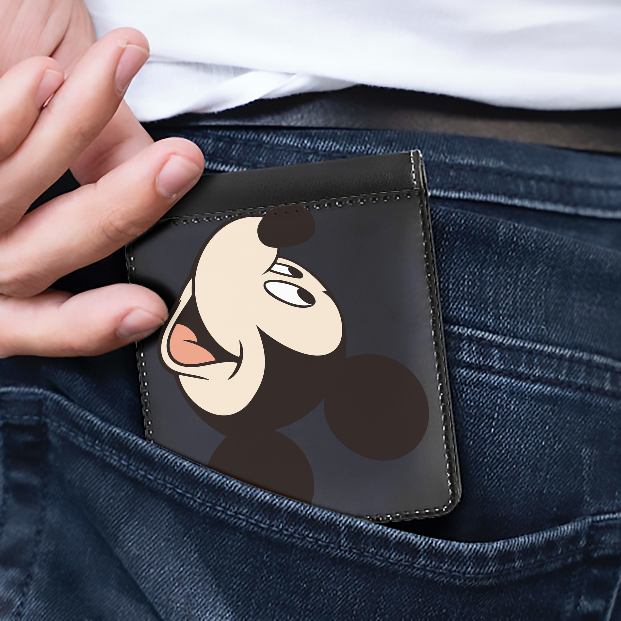 （画像用） ミッキーマウス Mickey Mouse 二つ折り革財布