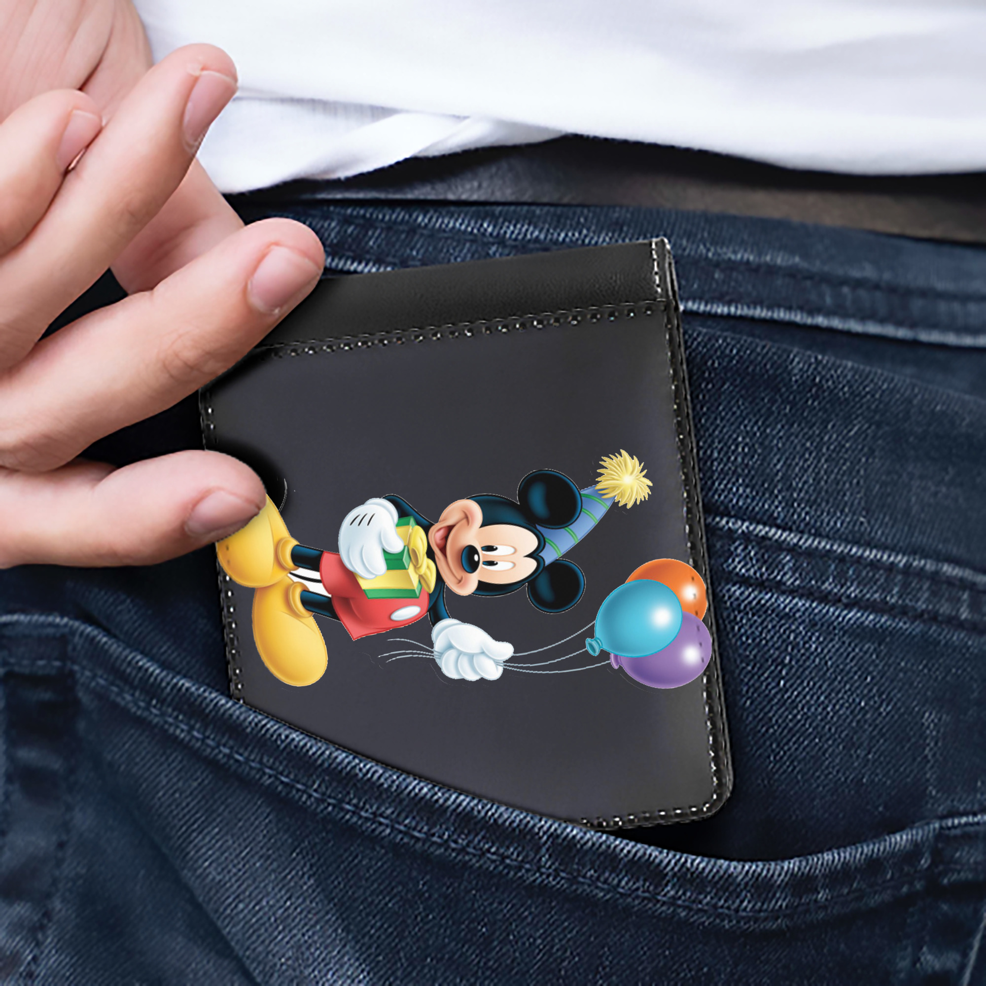 （画像用） ミッキーマウス Mickey Mouse 二つ折り革財布
