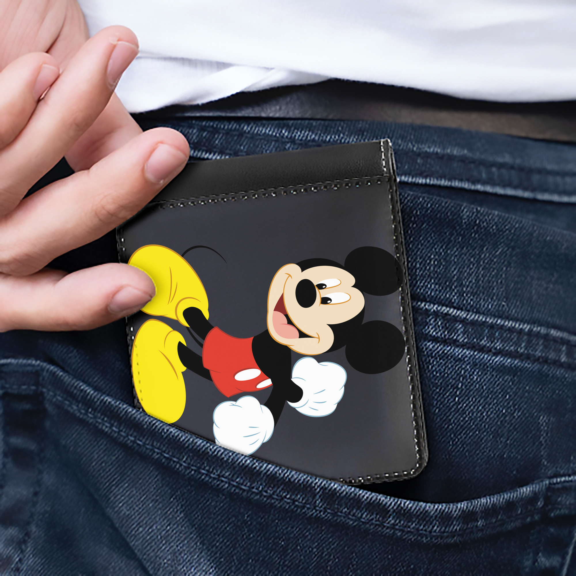 （画像用） ミッキーマウス Mickey Mouse 二つ折り革財布