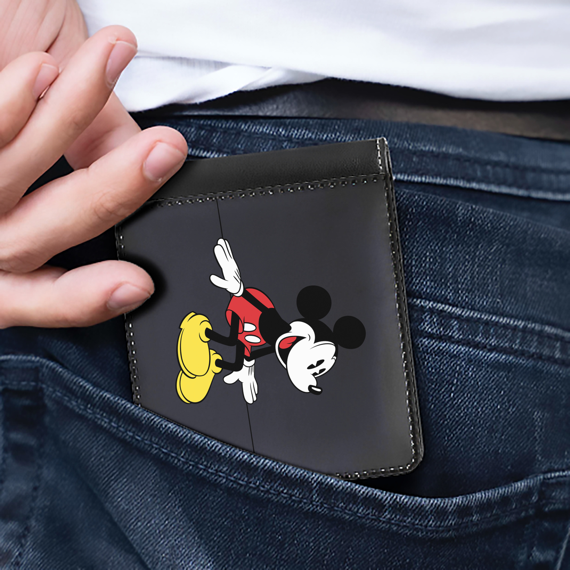 （画像用） ミッキーマウス Mickey Mouse 二つ折り革財布