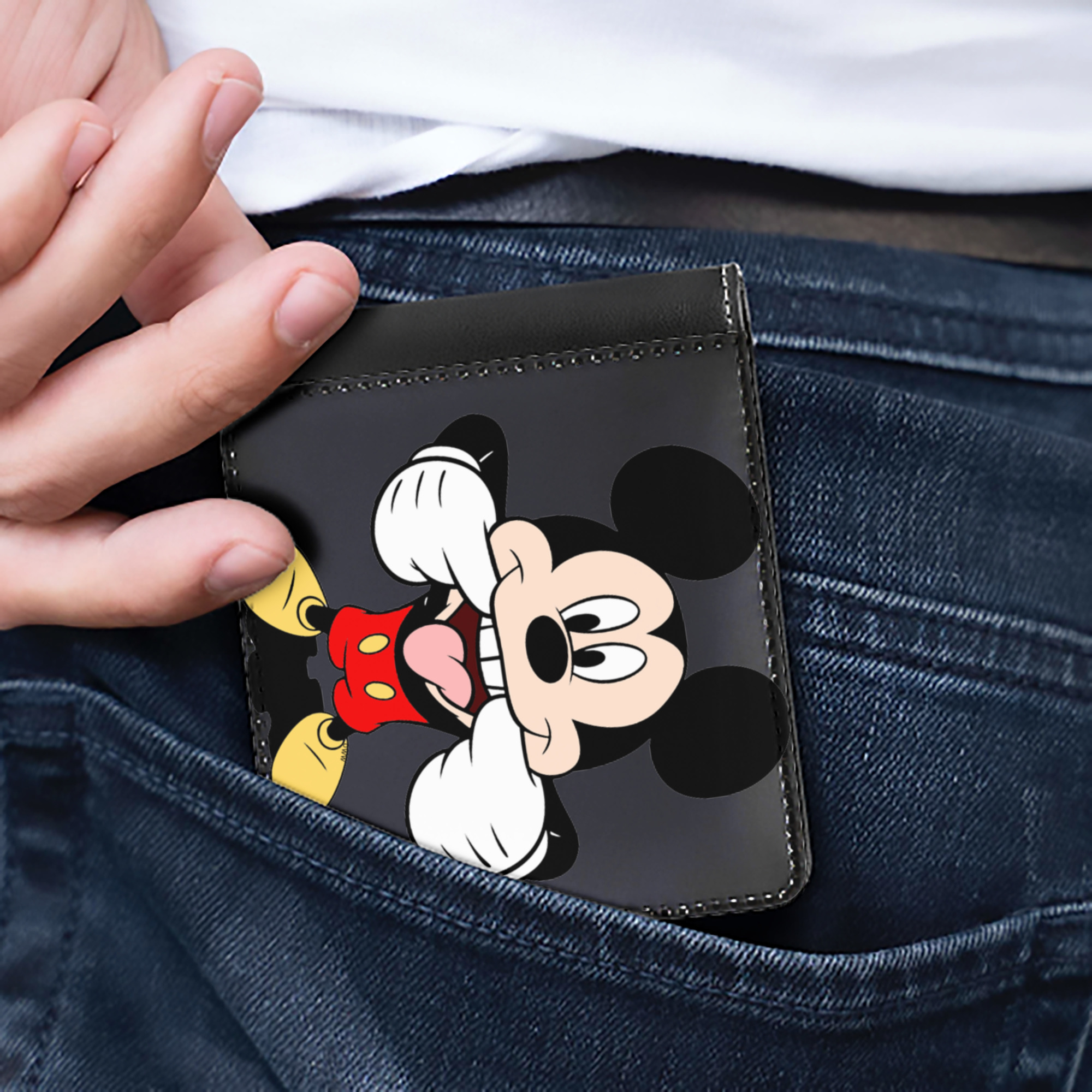 （画像用） ミッキーマウス Mickey Mouse 二つ折り革財布