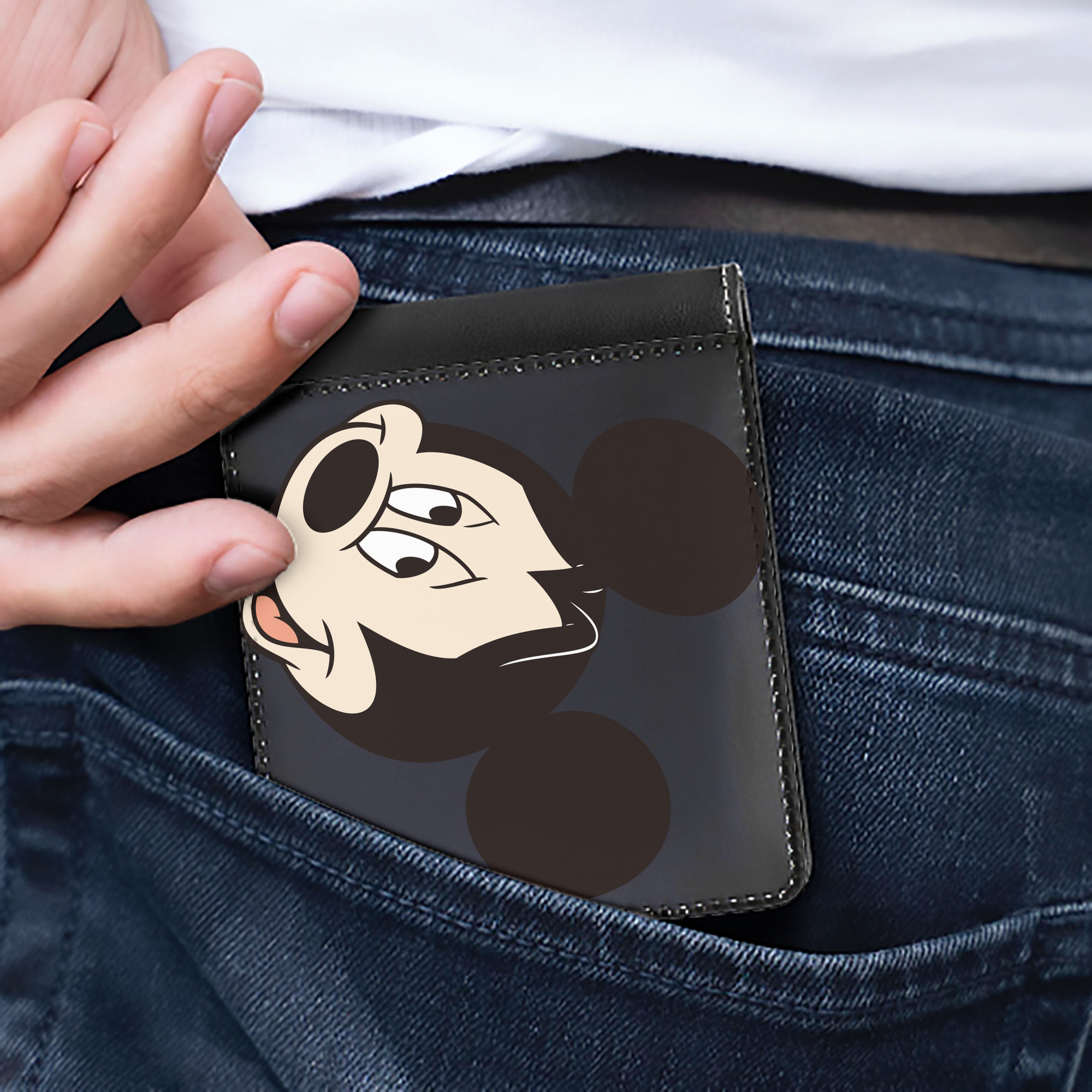 （画像用） ミッキーマウス Mickey Mouse 二つ折り革財布