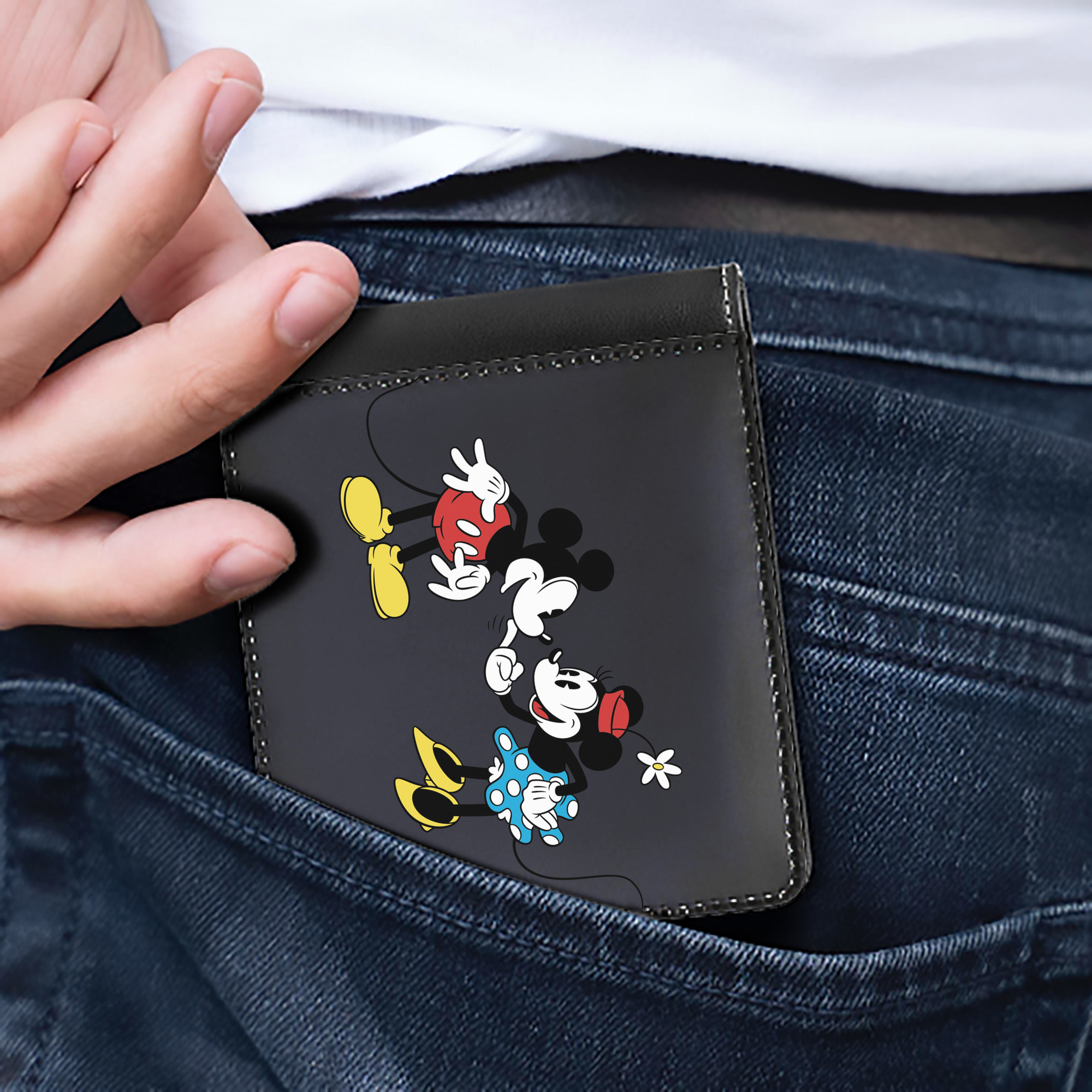 （画像用） ミッキーマウス Mickey Mouse 二つ折り革財布