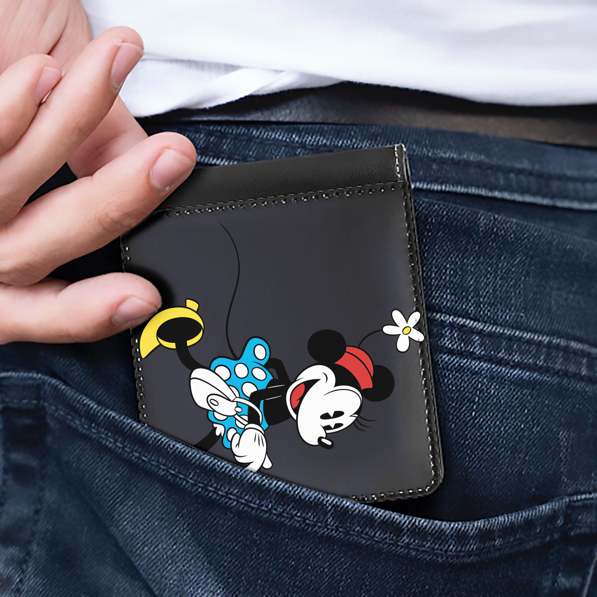（画像用） ミッキーマウス Mickey Mouse 二つ折り革財布