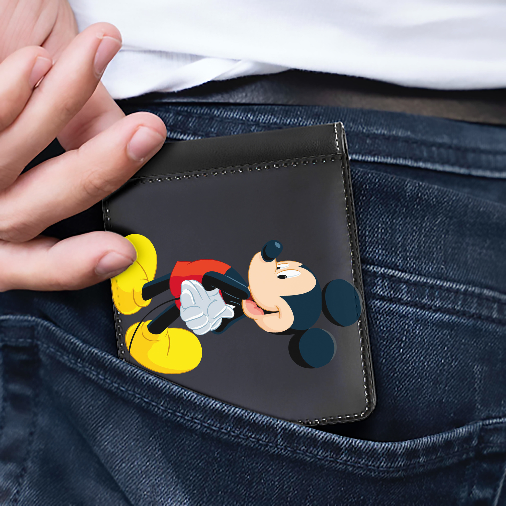（画像用） ミッキーマウス Mickey Mouse 二つ折り革財布
